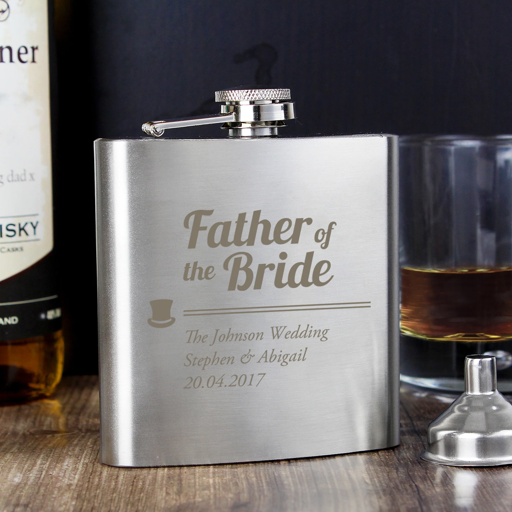 Personalised Father of the Bride Hip Flask - Image 3