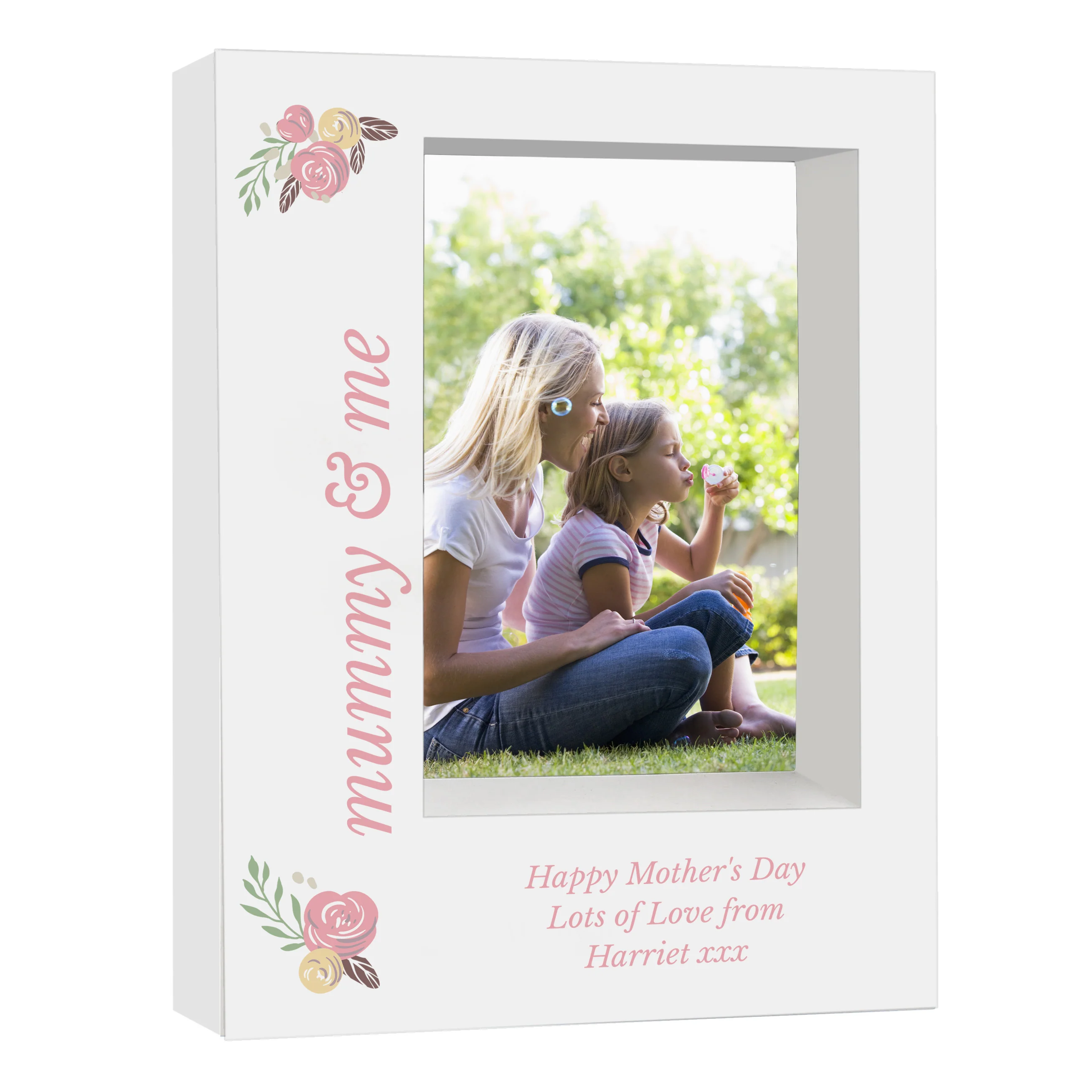 Personalised Floral 5x7 Box Photo Frame - Image 2