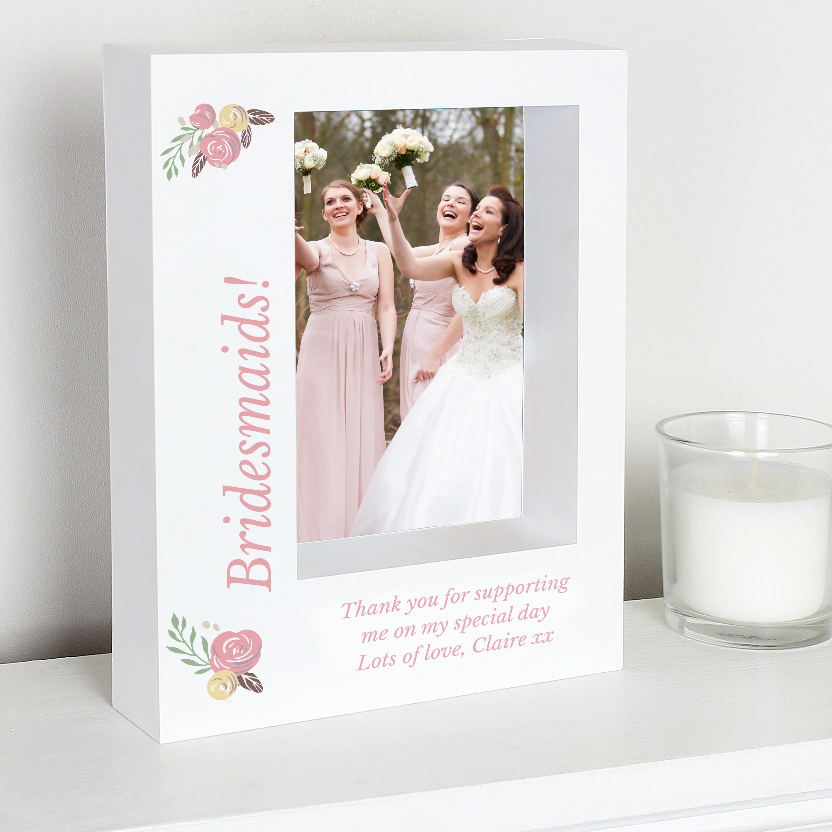 Personalised Floral 5x7 Box Photo Frame - Image 4