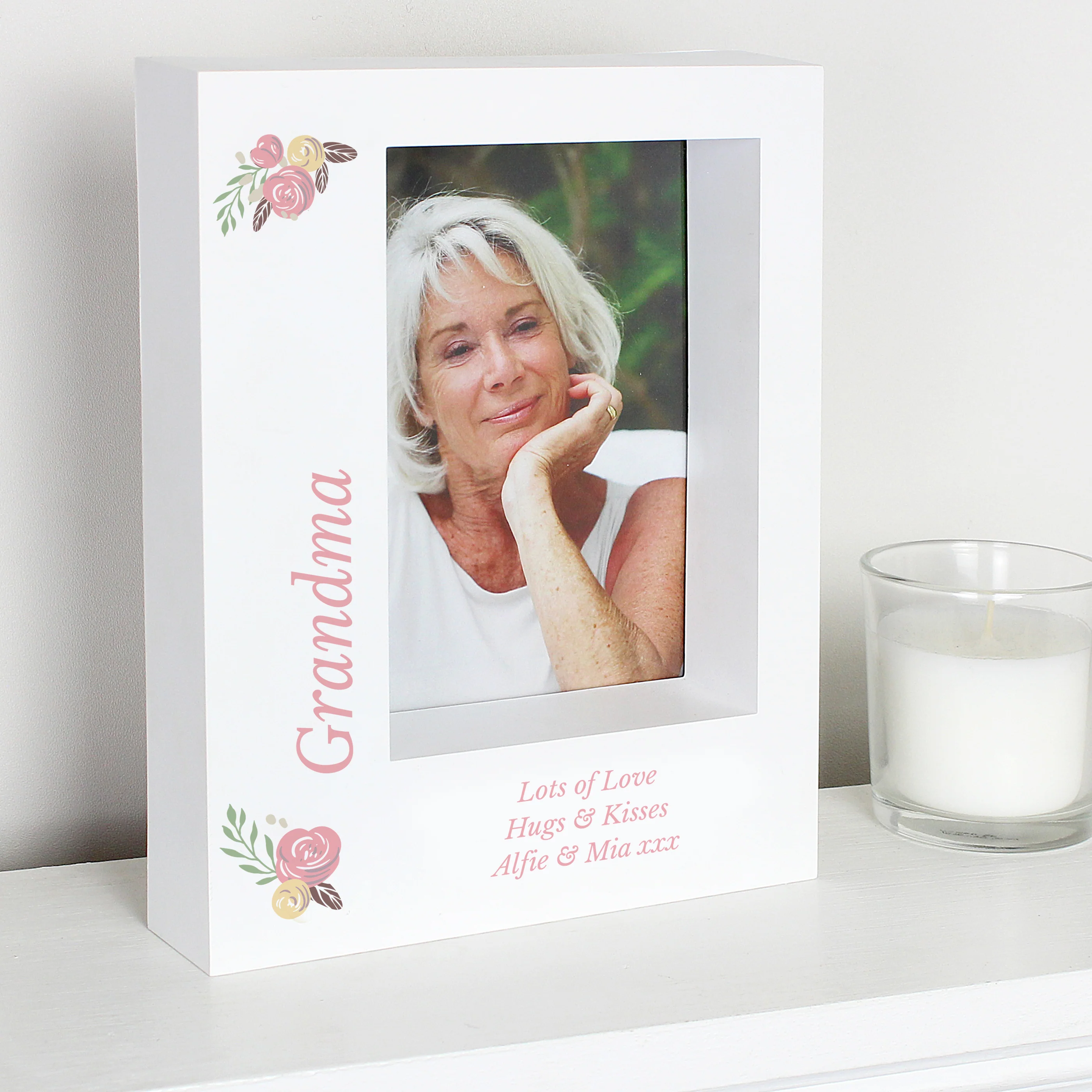 Personalised Floral 5x7 Box Photo Frame - Image 7