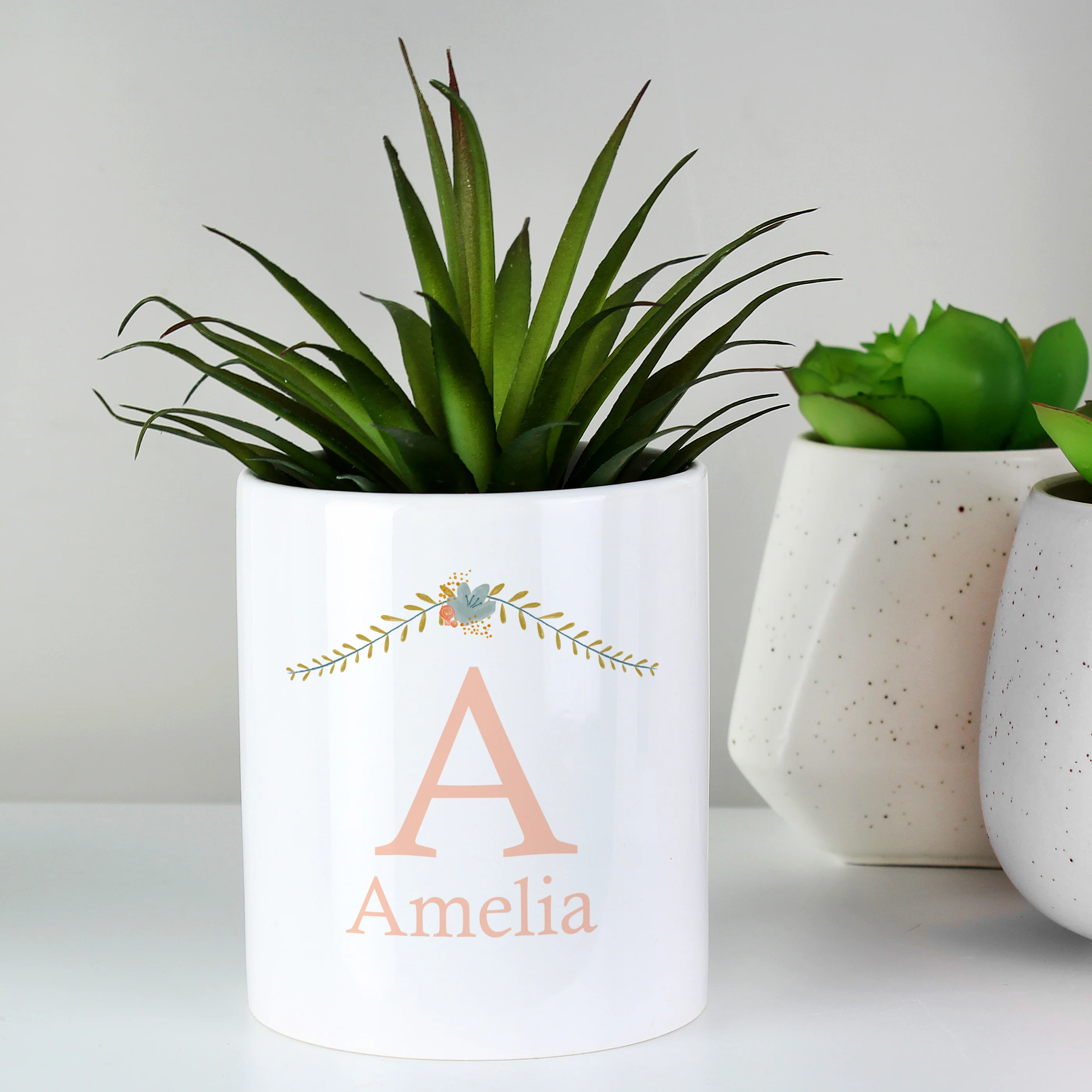Personalised Floral Bouquet Ceramic Storage Pot - Image 3