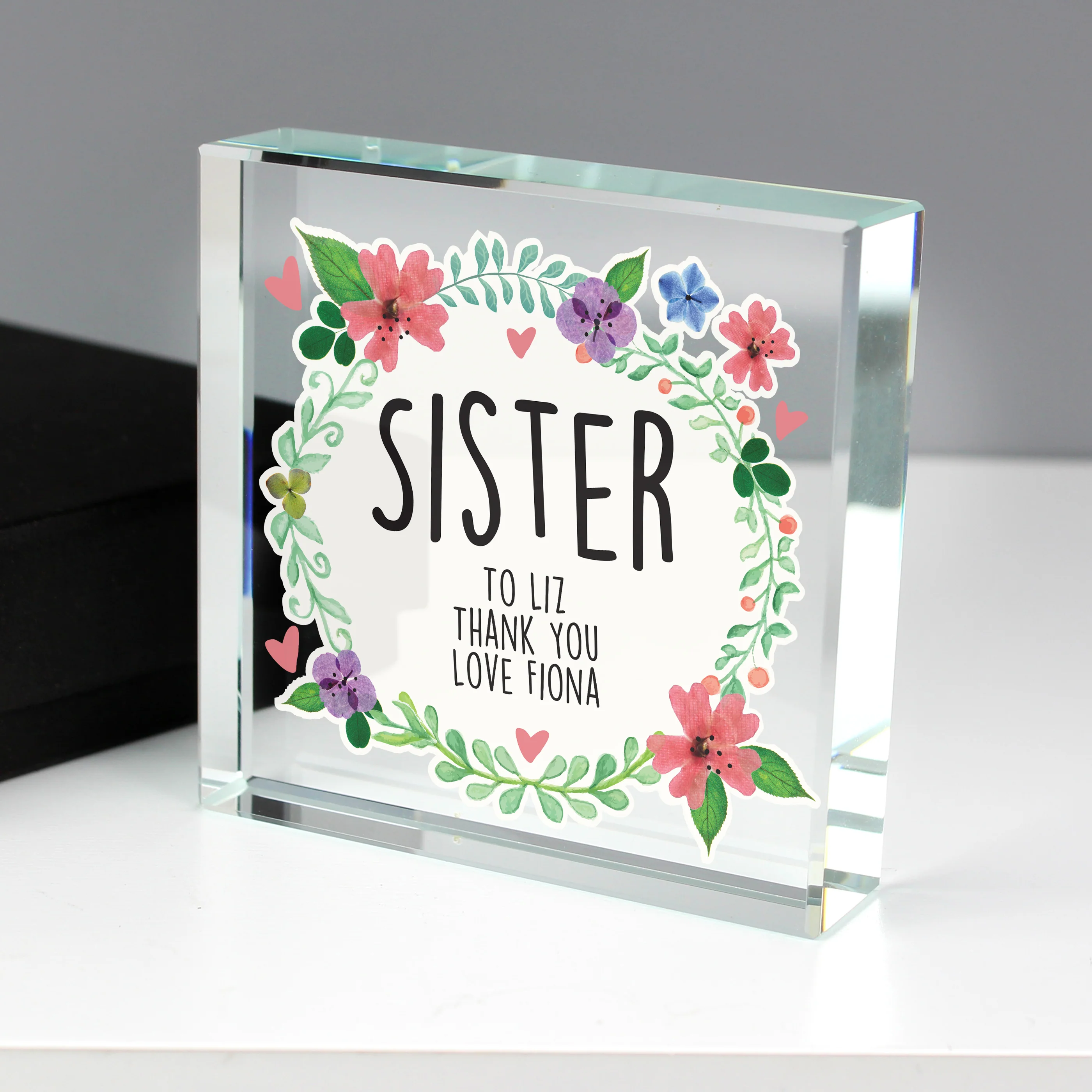 Personalised Floral Crystal Token - Image 3
