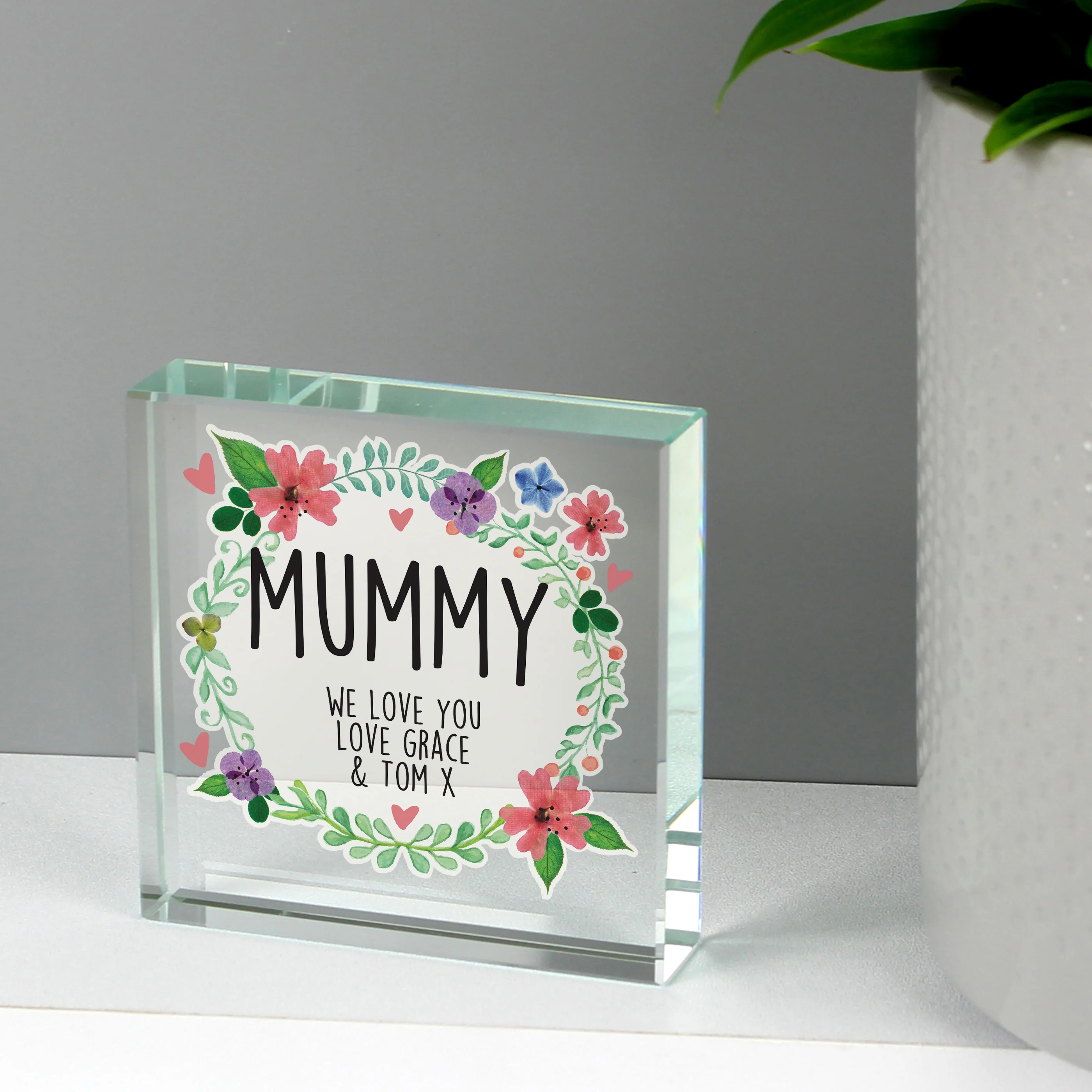 Personalised Floral Crystal Token - Image 5