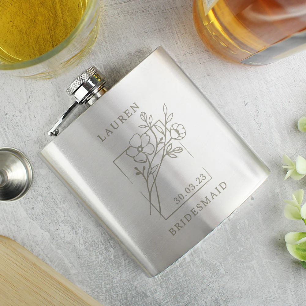 Personalised Floral Hip Flask - Image 7