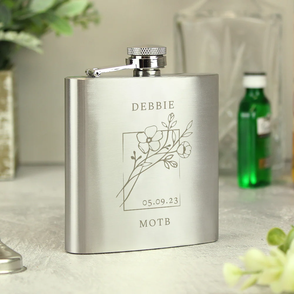 Personalised Floral Hip Flask - Image 8