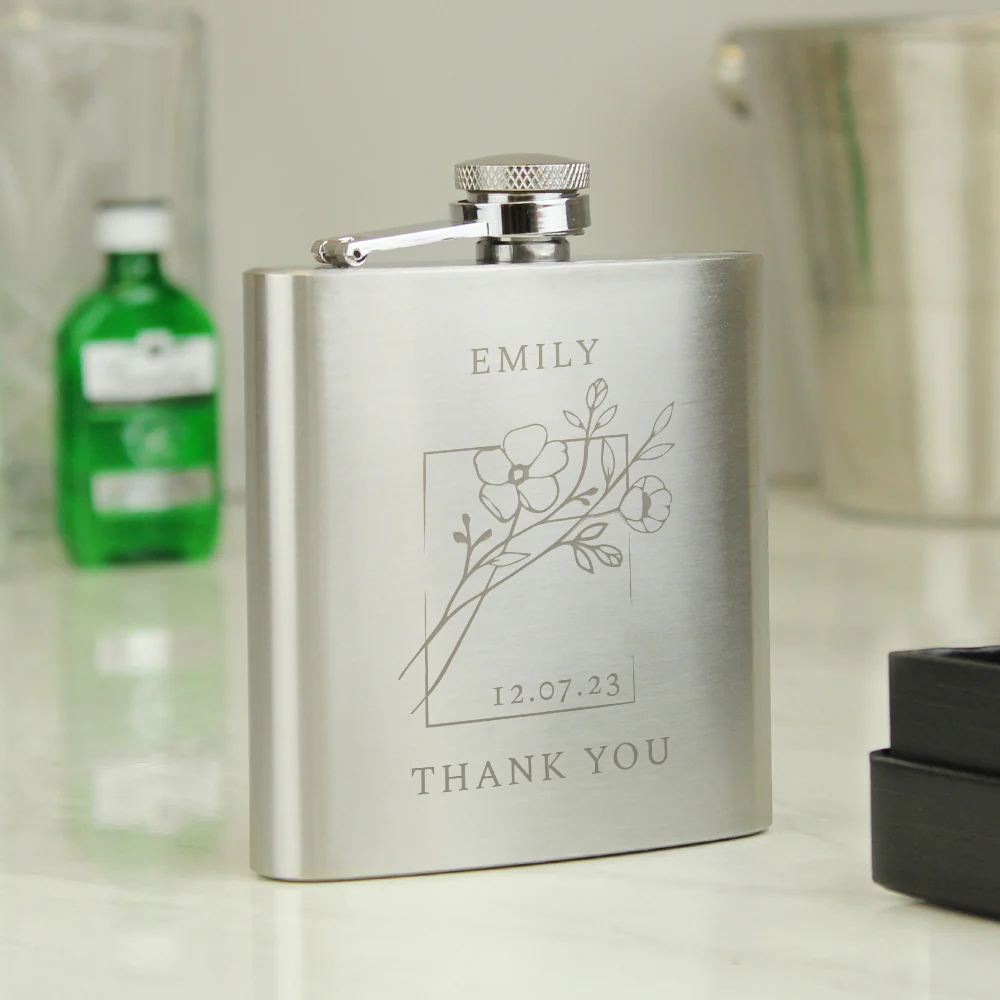 Personalised Floral Hip Flask - Image 9
