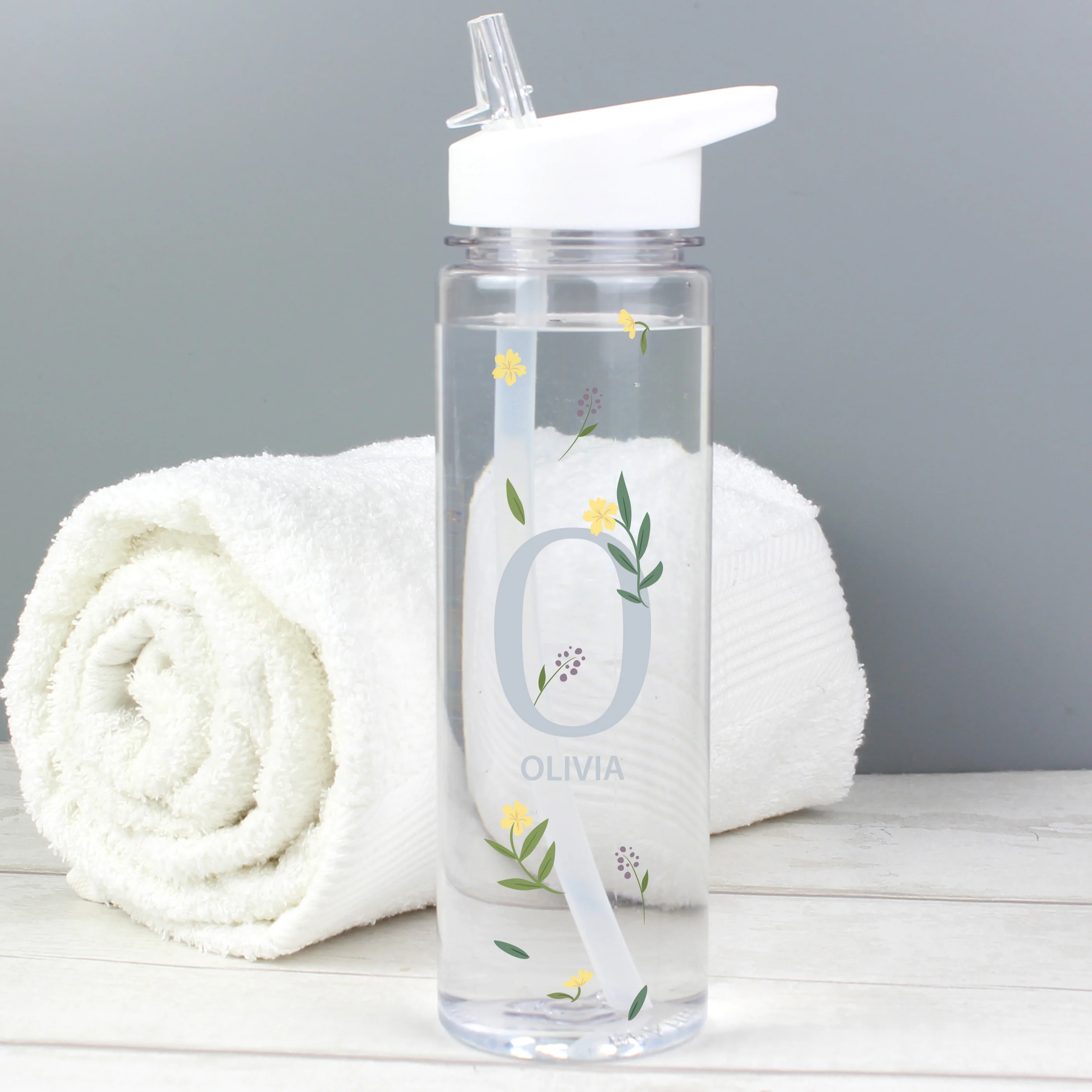Personalised Floral Initial Water Bottle - Image 4