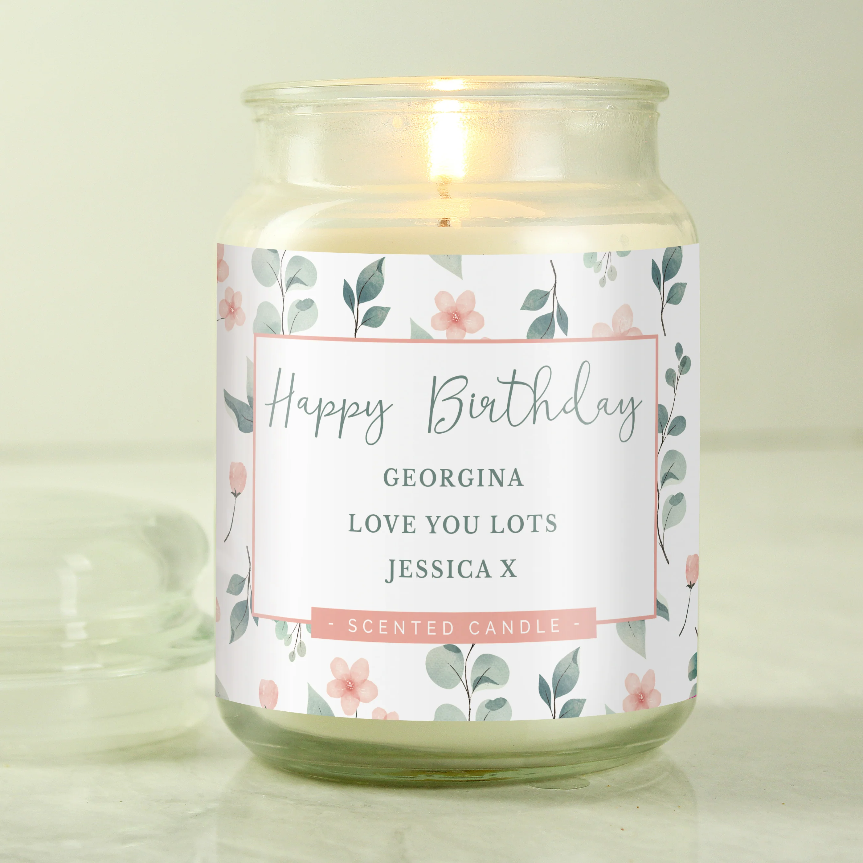 Personalised Floral Large Scented Jar Candle - Image 3