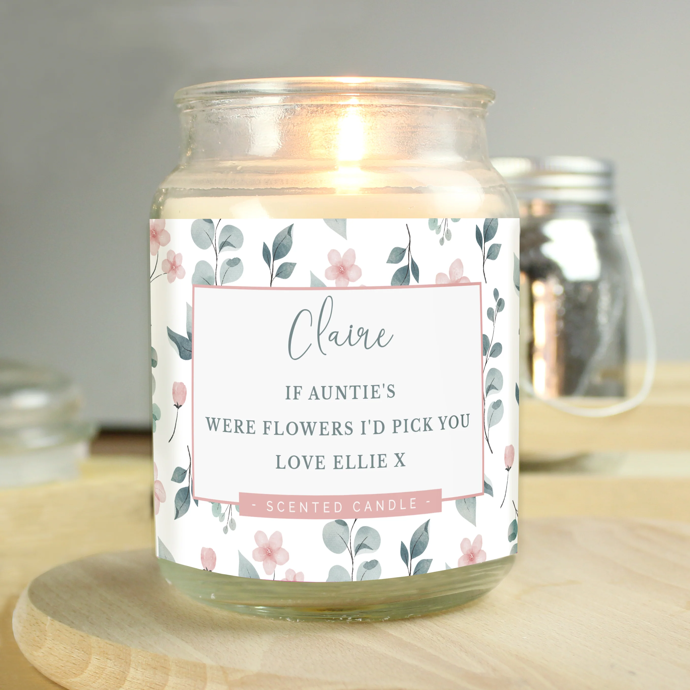 Personalised Floral Large Scented Jar Candle - Image 4