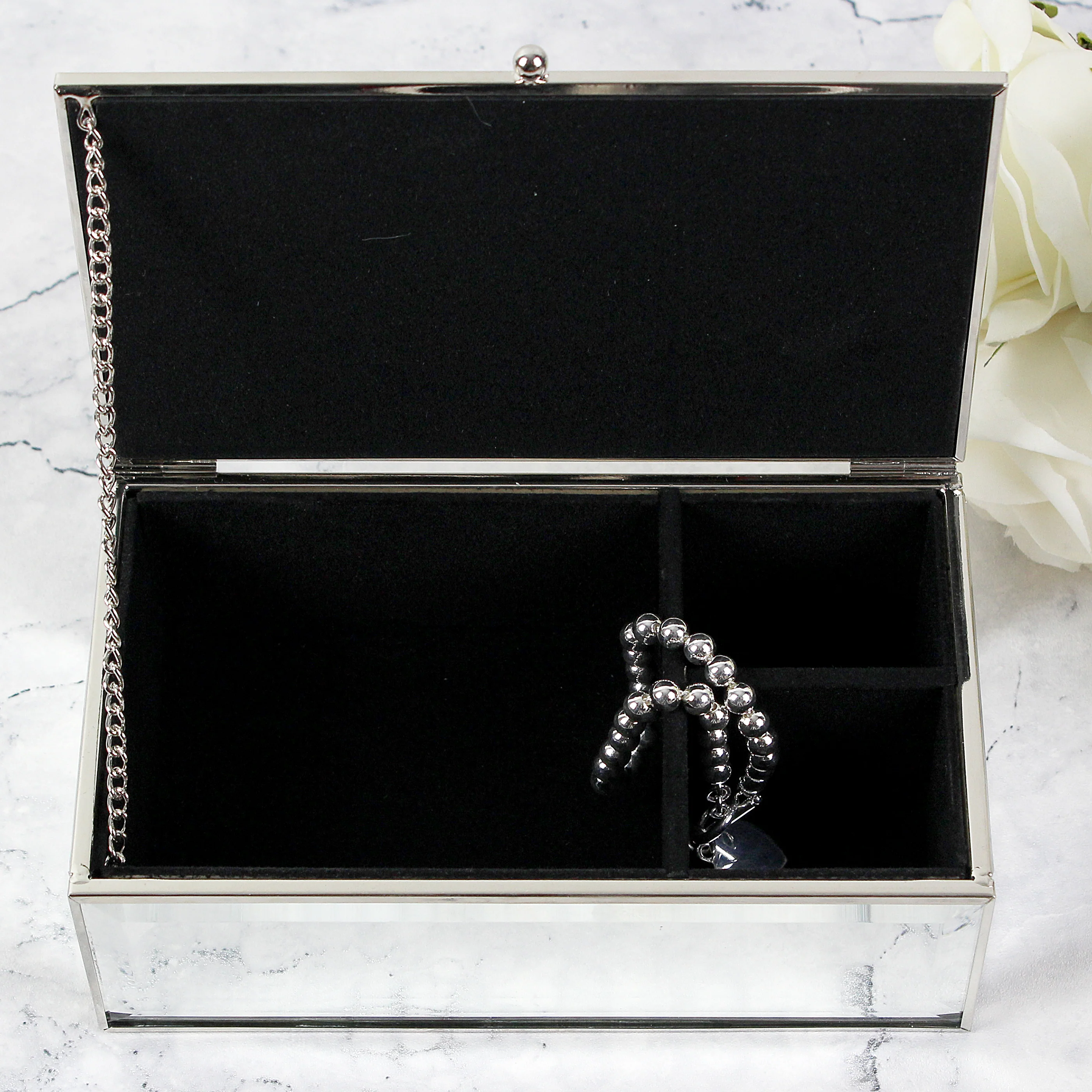 Personalised Floral Mirrored Jewellery Box - Image 6