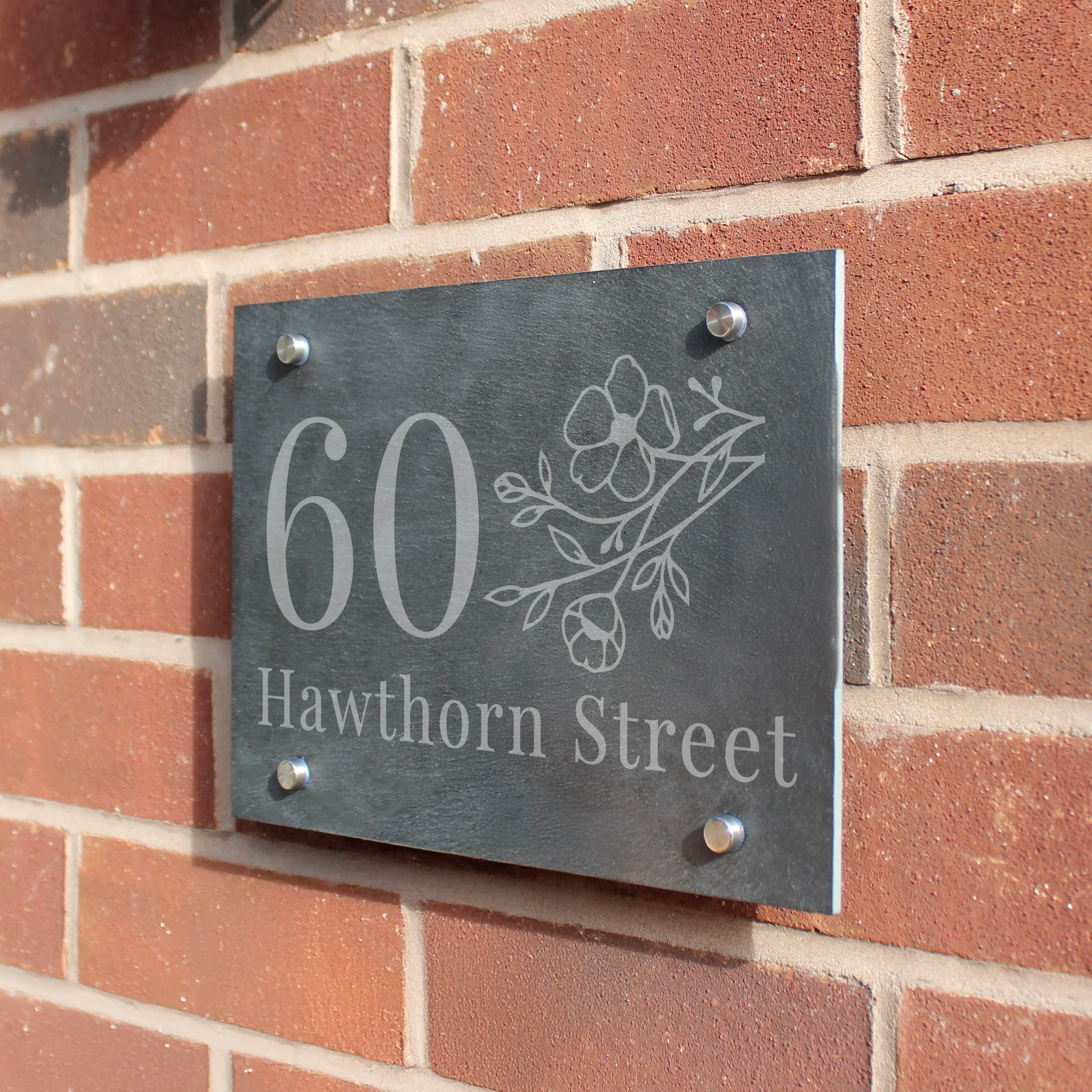 Personalised Floral Slate House Sign - Image 2