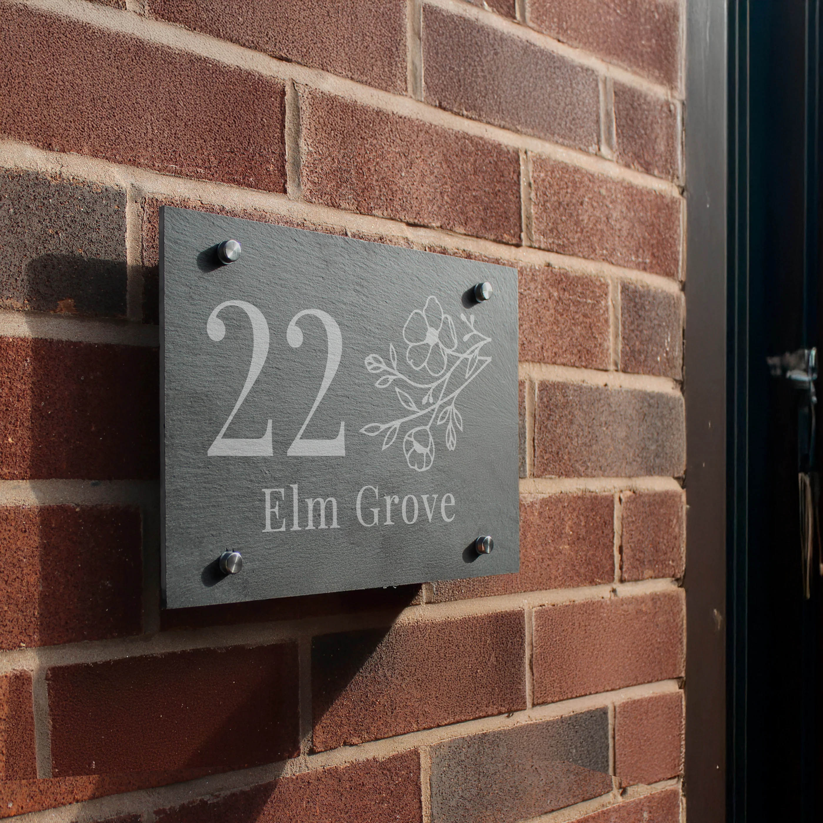 Personalised Floral Slate House Sign - Image 3