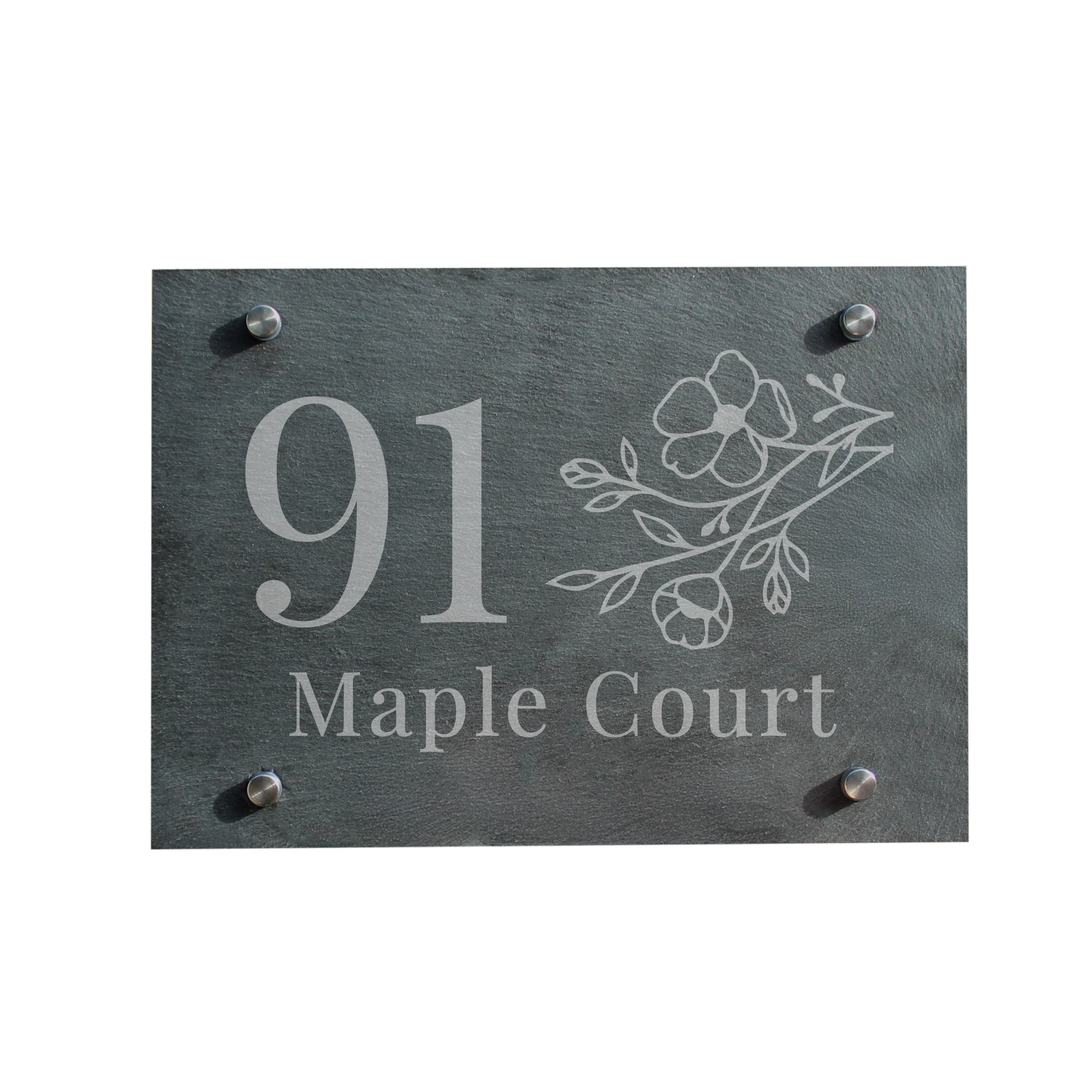 Personalised Floral Slate House Sign - Image 4