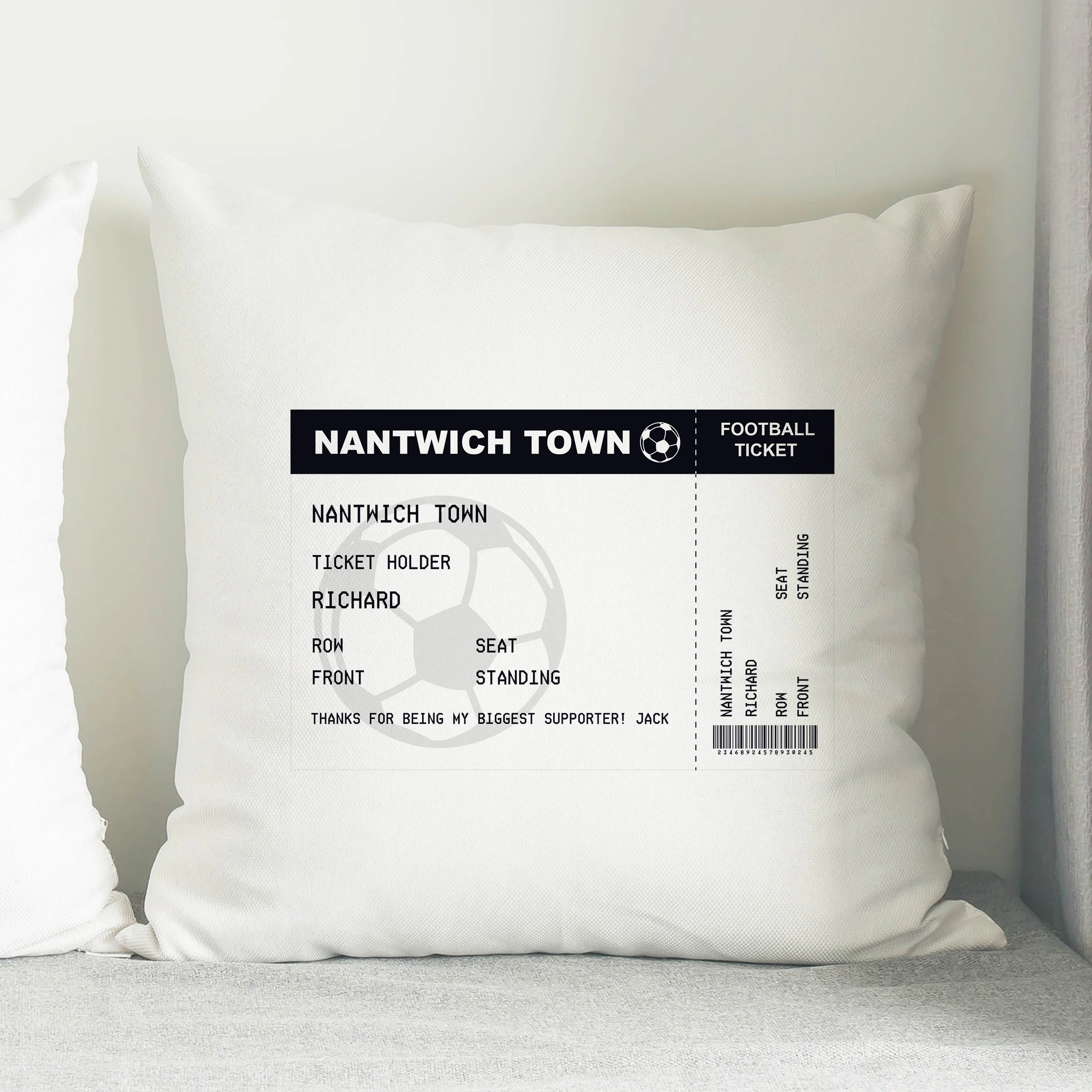Personalised Football Ticket Cushion - Image 3