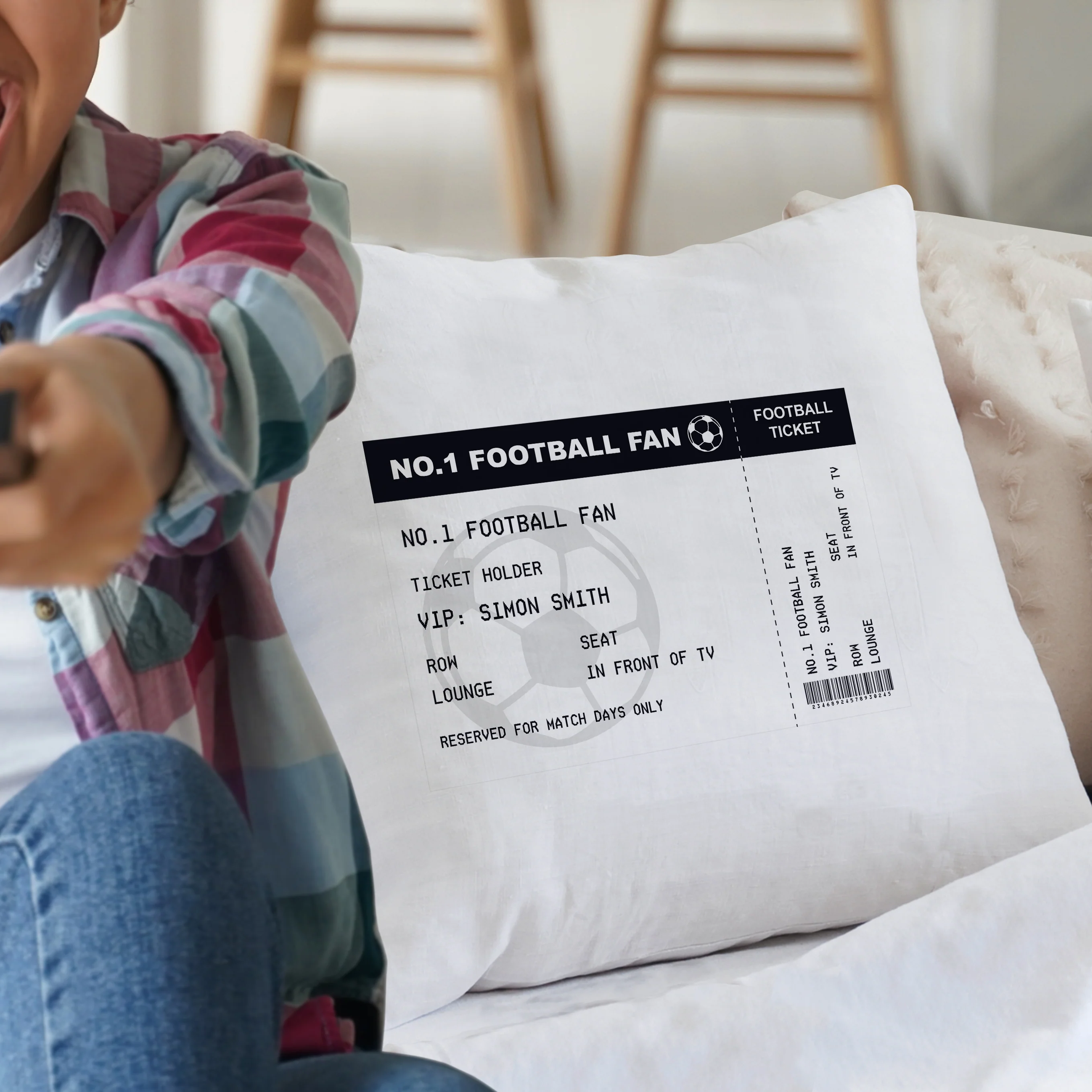 Personalised Football Ticket Cushion - Image 4