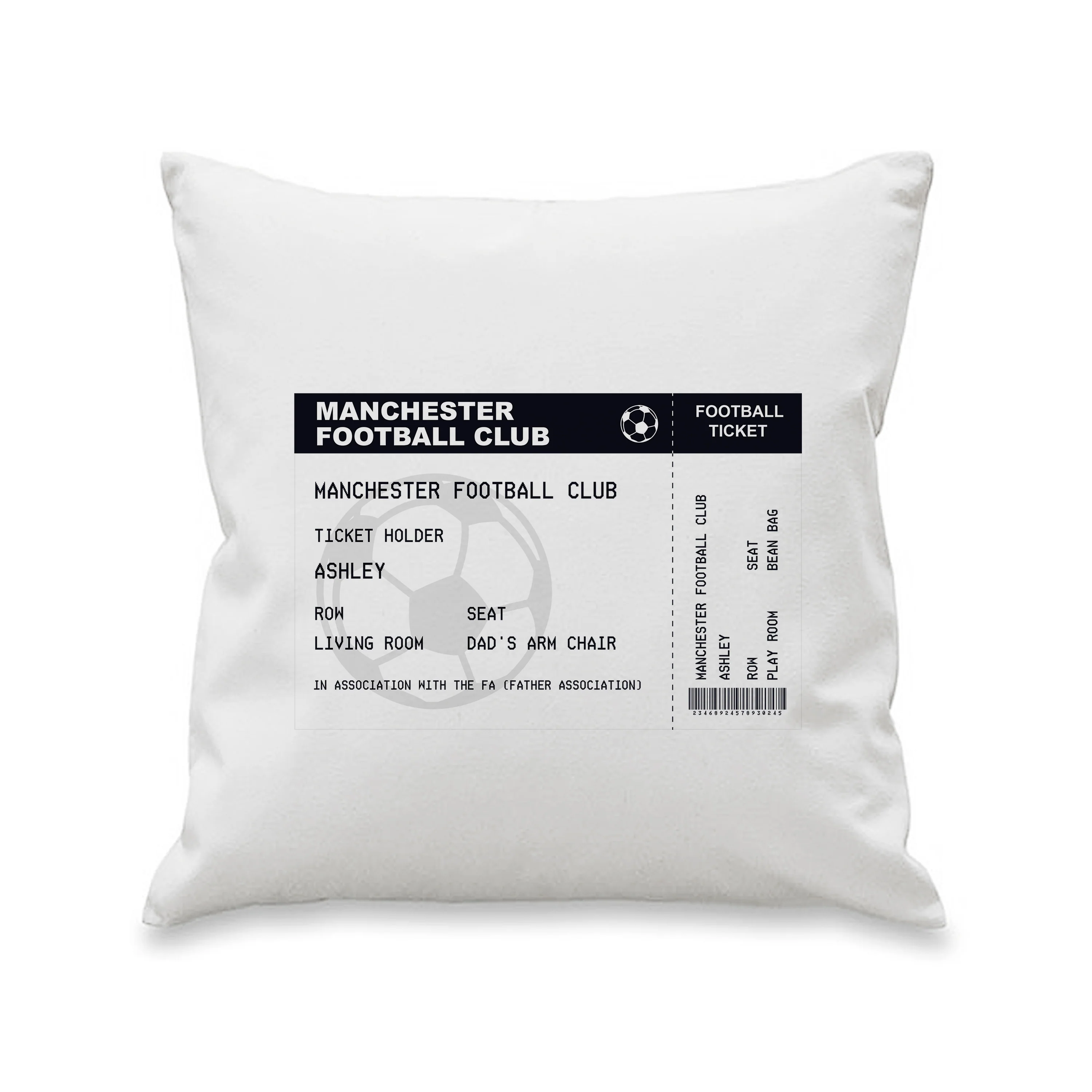 Personalised Football Ticket Cushion - Image 5