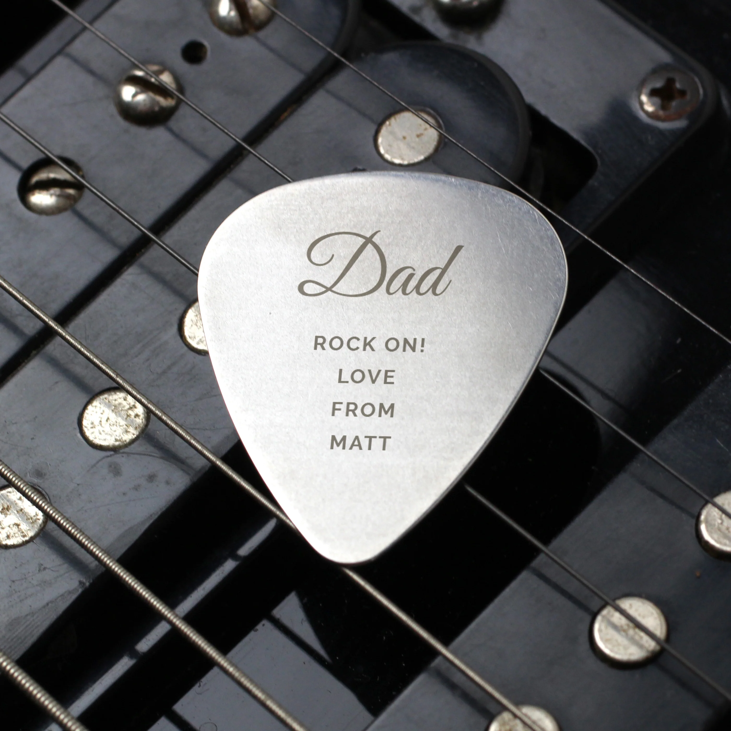 Personalised Free Text Big Name Silver Plectrum - Image 4