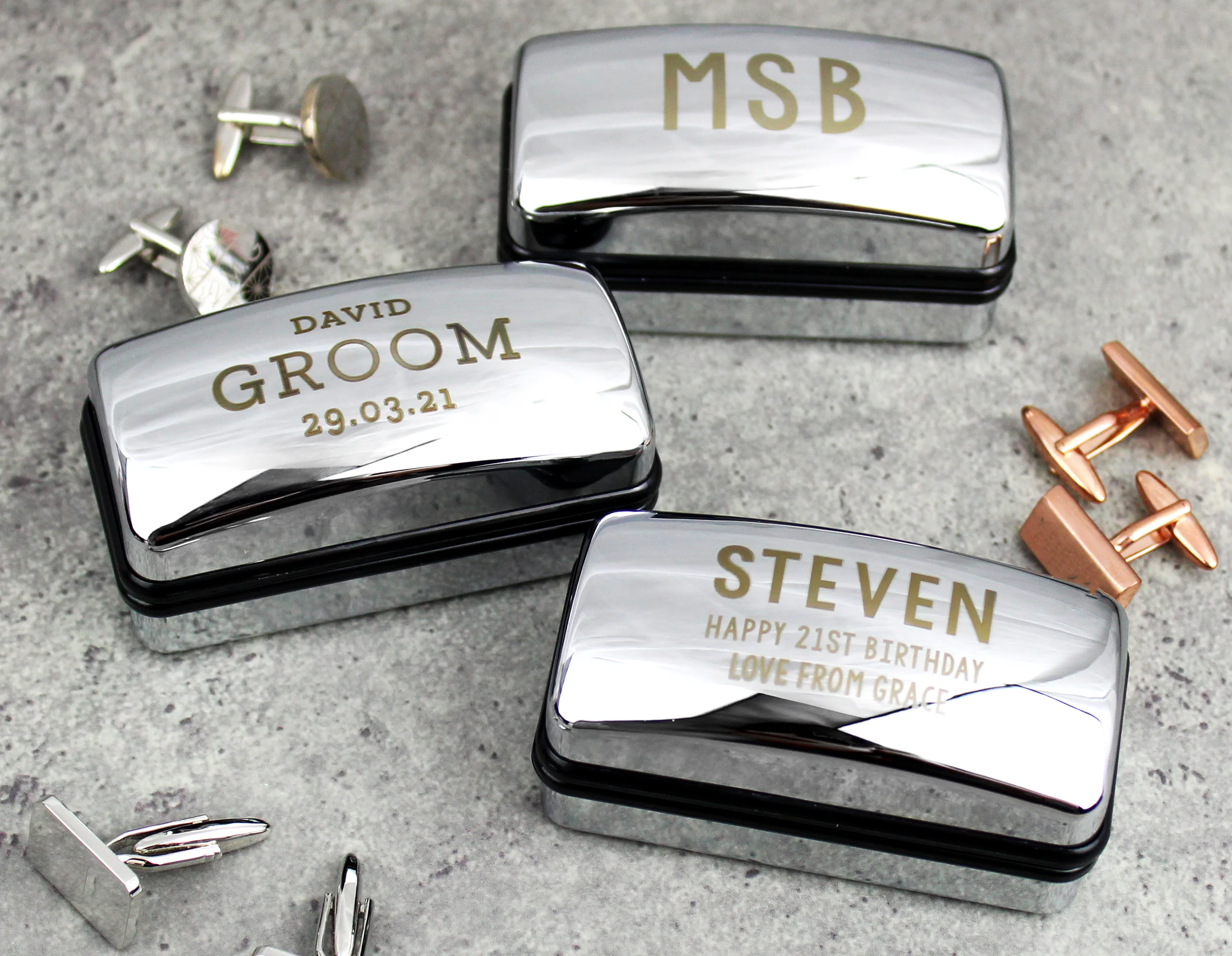 Personalised Free Text Cufflink Box - Image 7