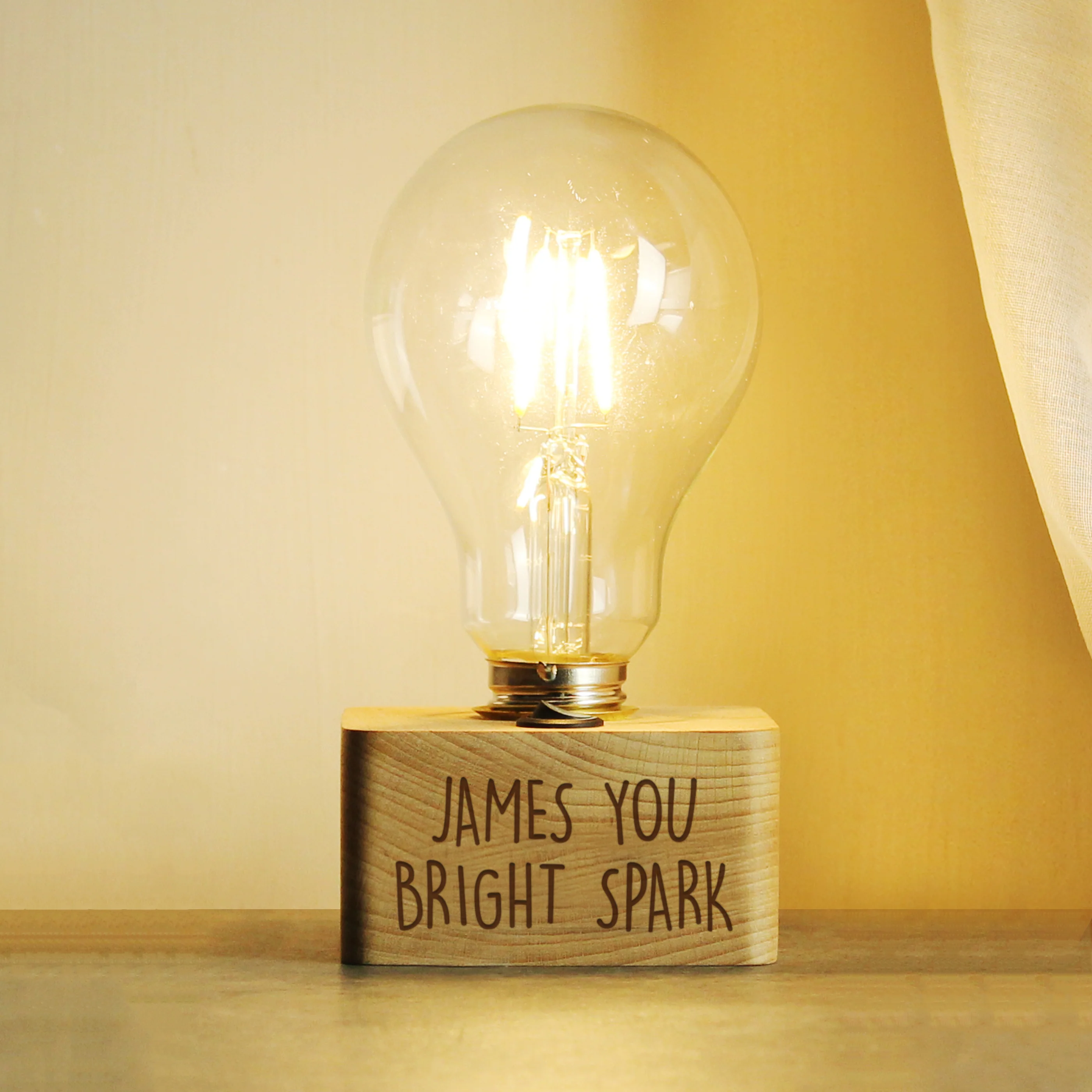 Personalised Free Text LED Bulb Table Lamp - Image 3