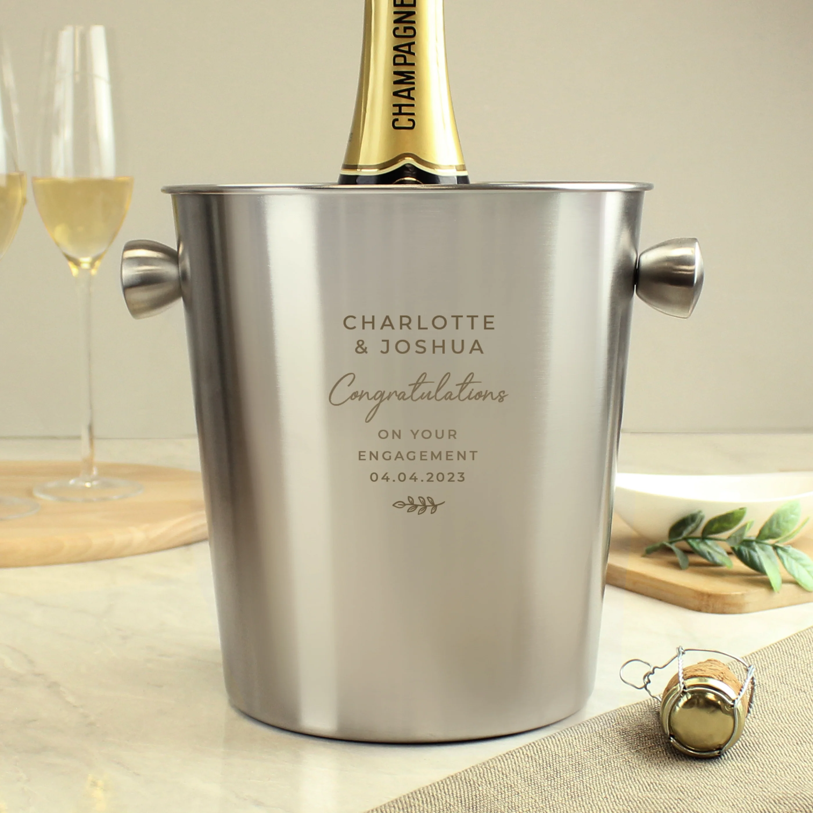Personalised Free Text Stainless Steel Ice Bucket - Image 2