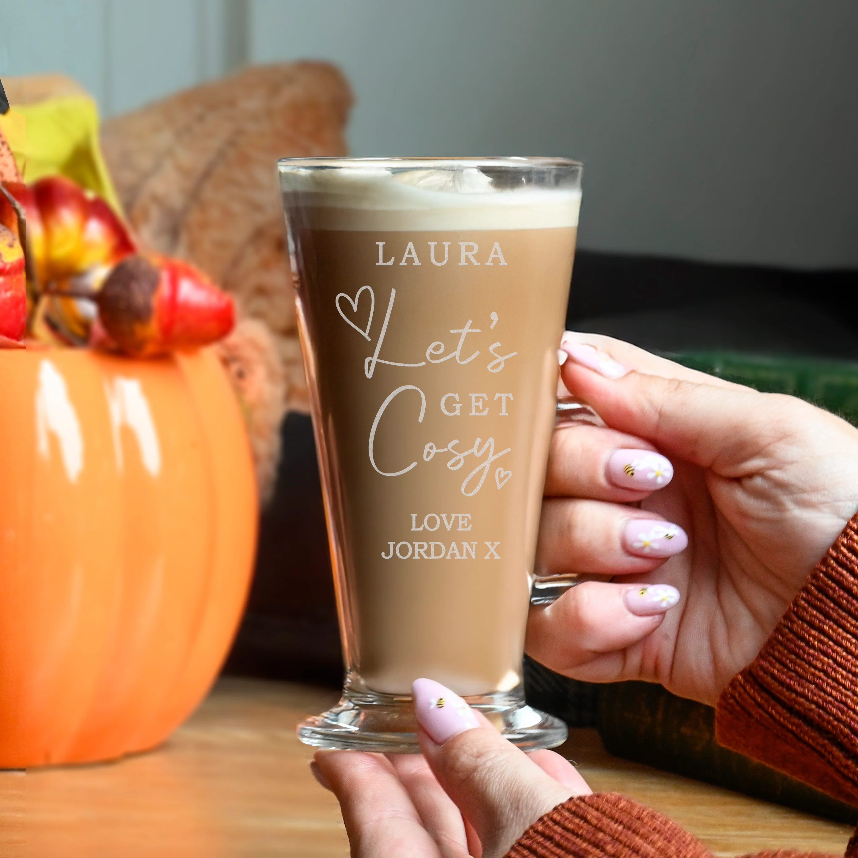 Personalised Get Cosy Latte Glass - Image 2