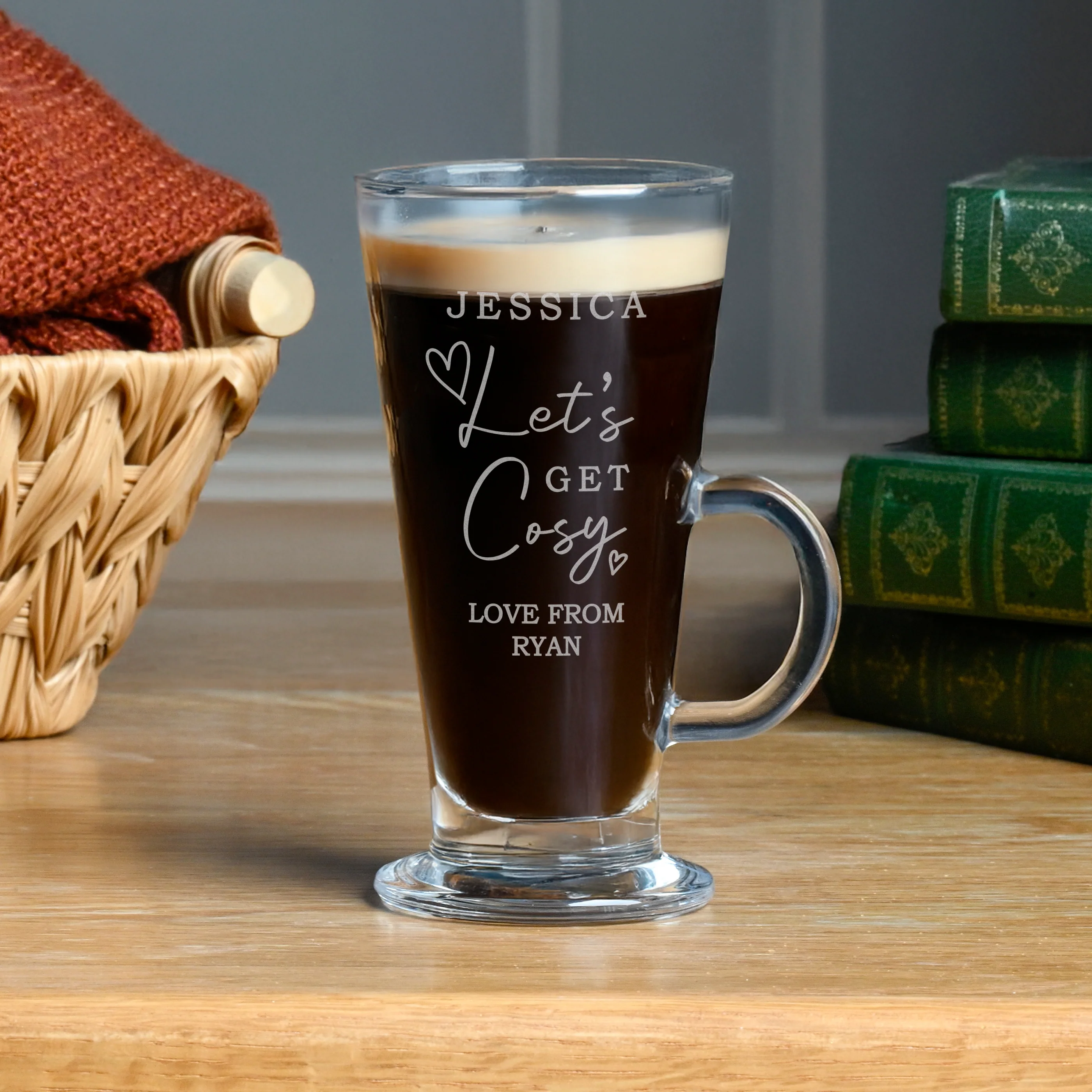 Personalised Get Cosy Latte Glass - Image 3