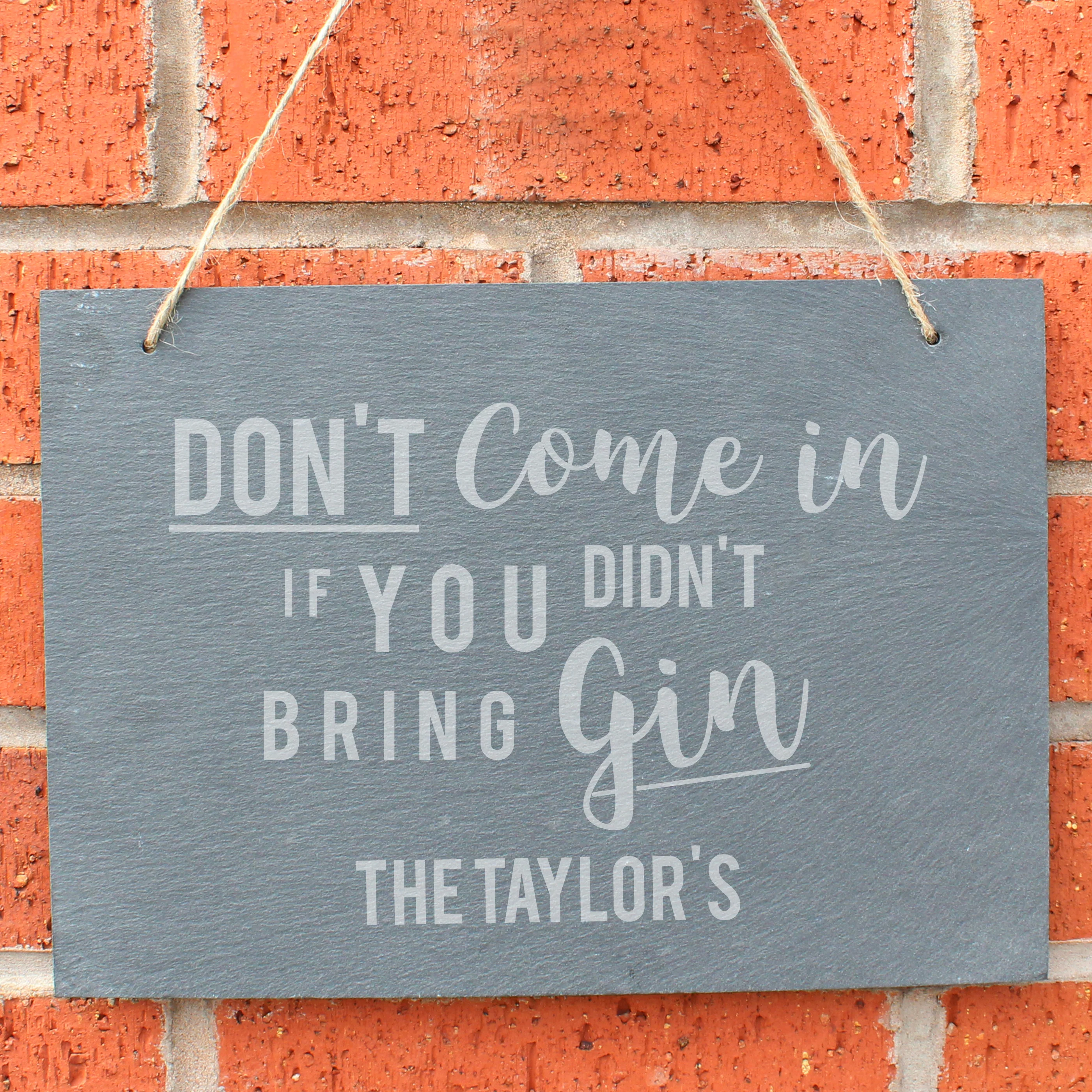 Personalised Gin Large Hanging Slate Sign - Image 4