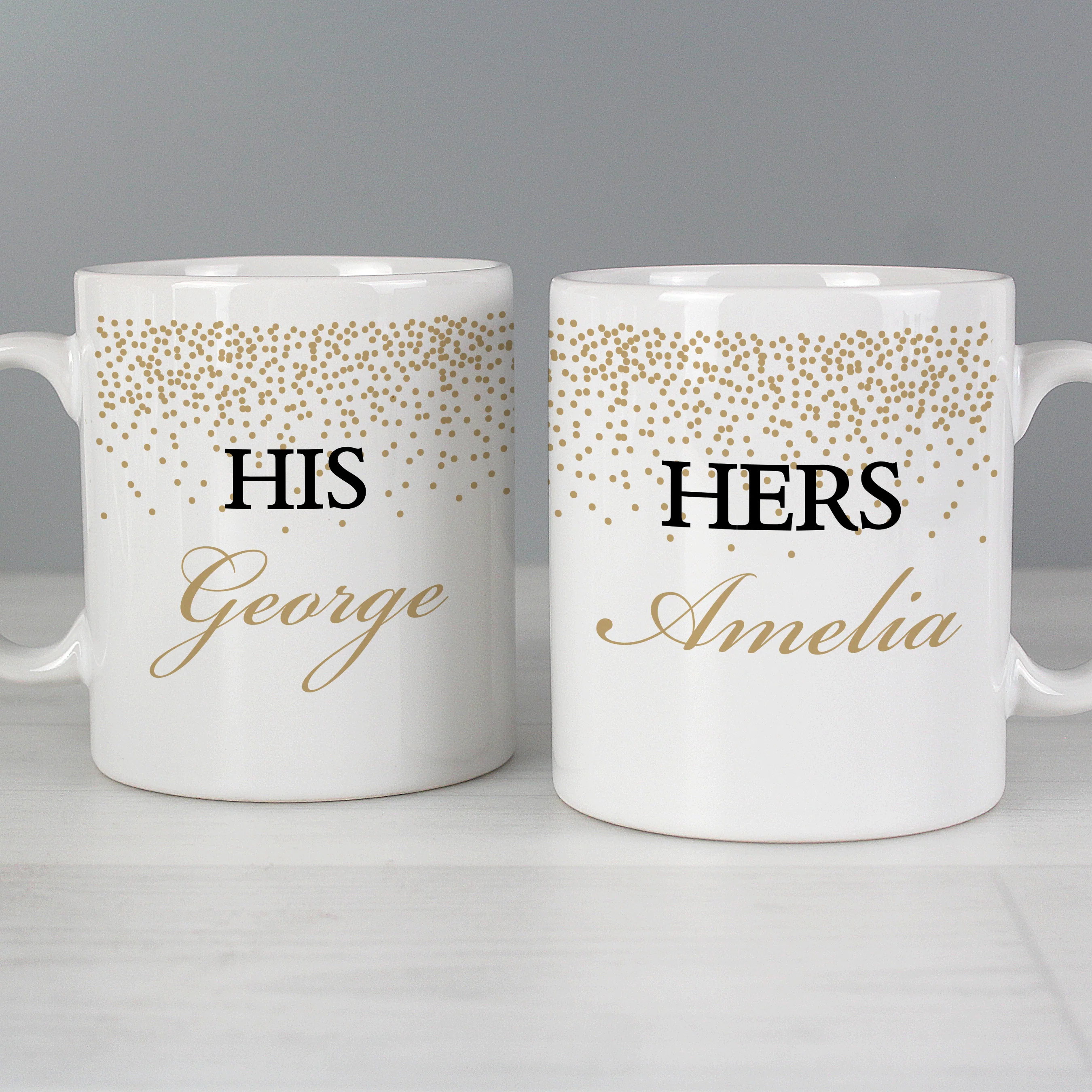 Personalised Gold Confetti Wedding Mug Set - Image 6