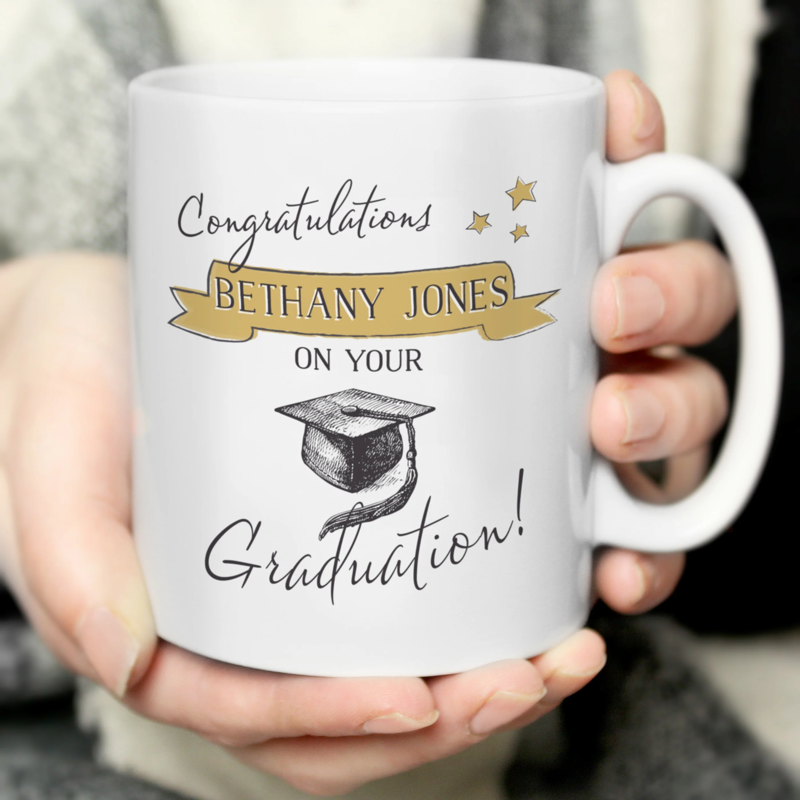 Personalised Gold Star Graduation Mug - Image 4