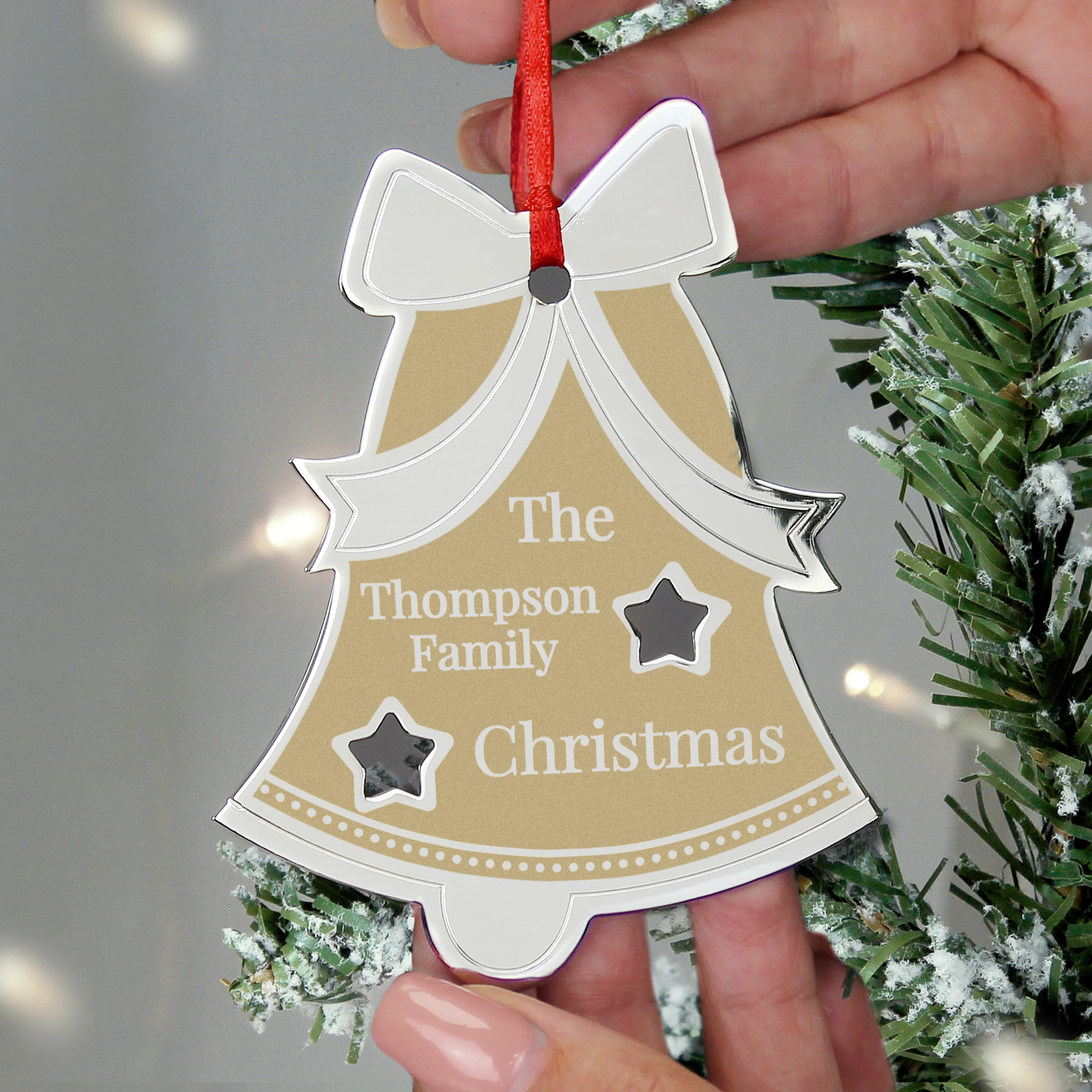 Personalised Golden Christmas Bell Decoration - Image 3