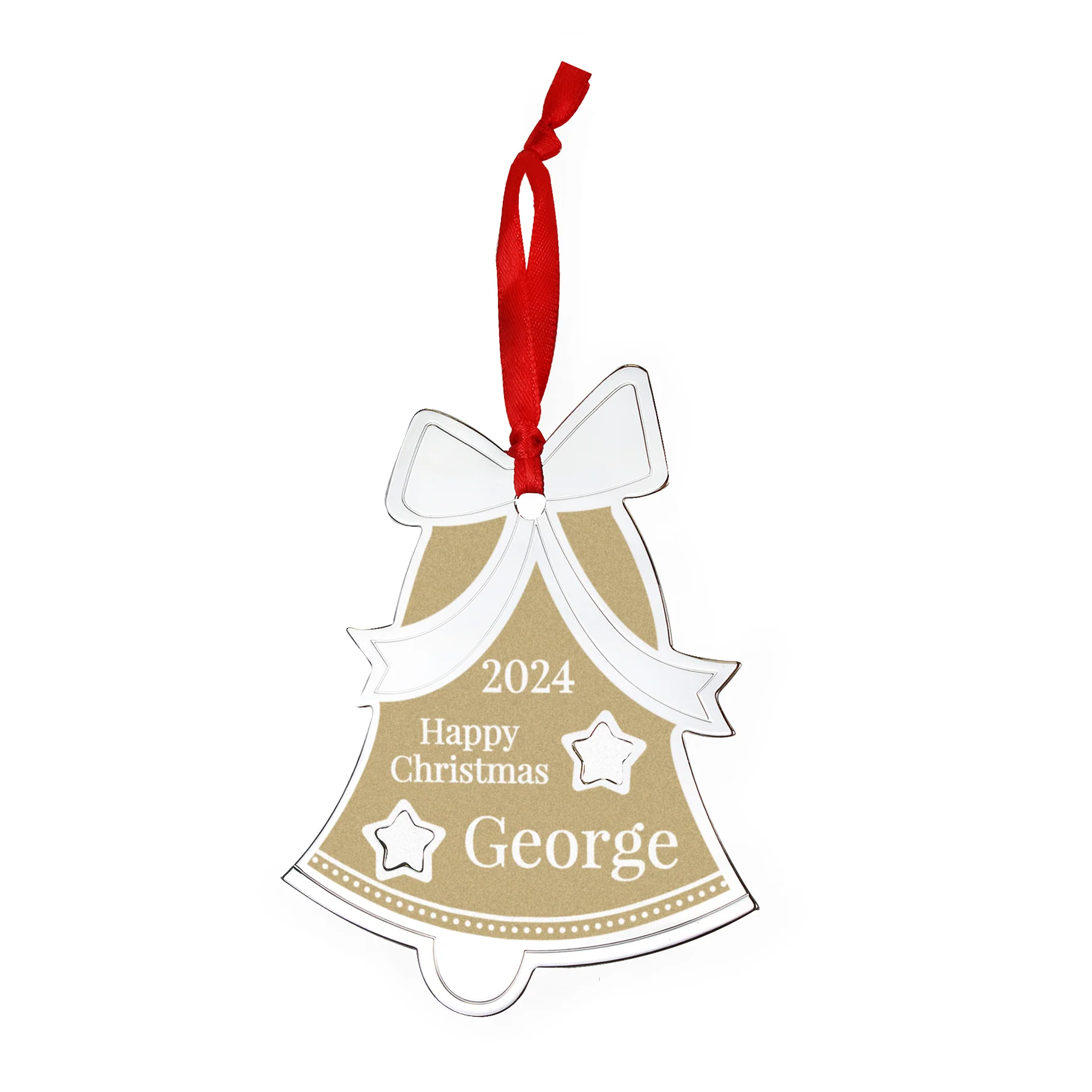 Personalised Golden Christmas Bell Decoration - Image 5