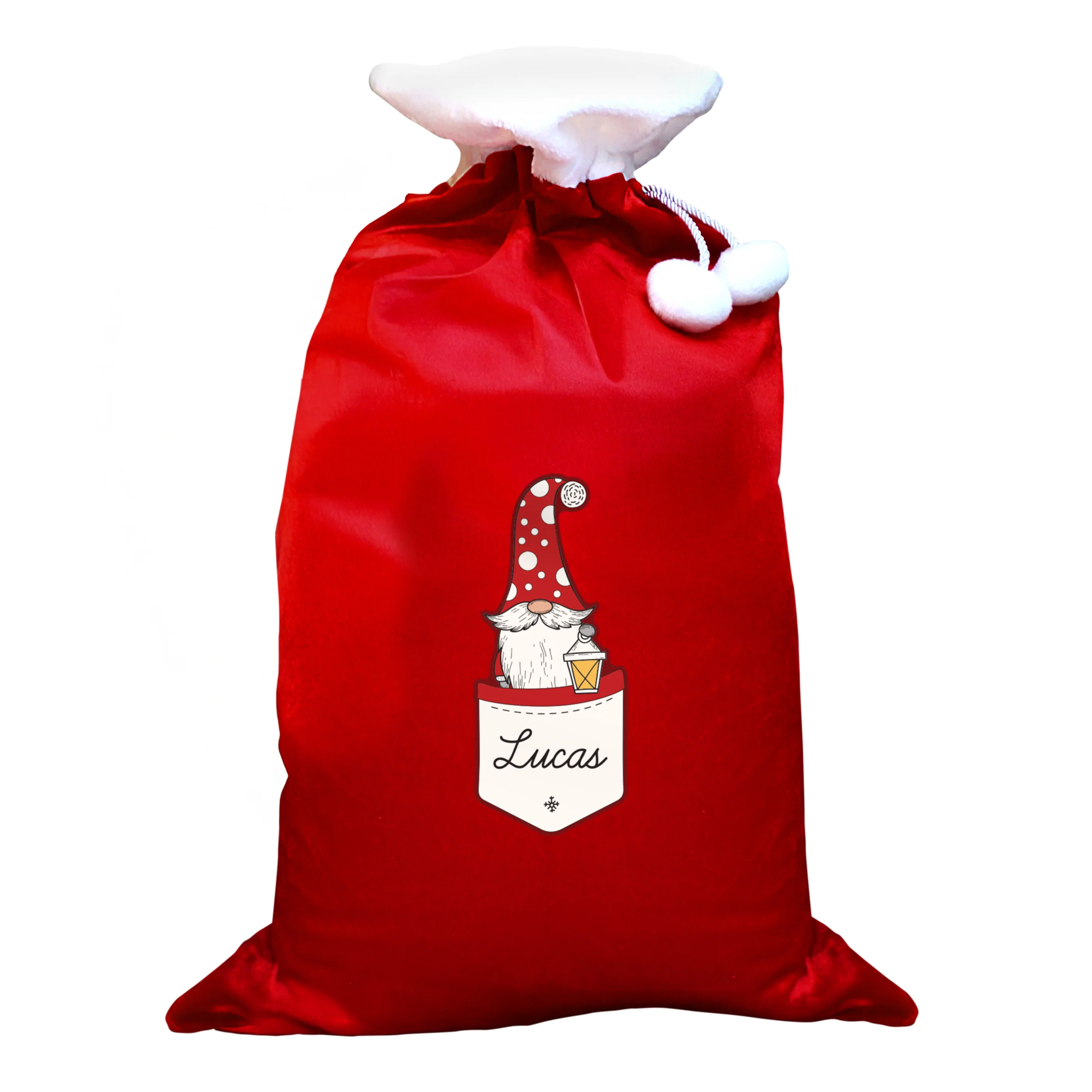 Personalised Gonk Family Red Christmas Sack - Male - Image 4