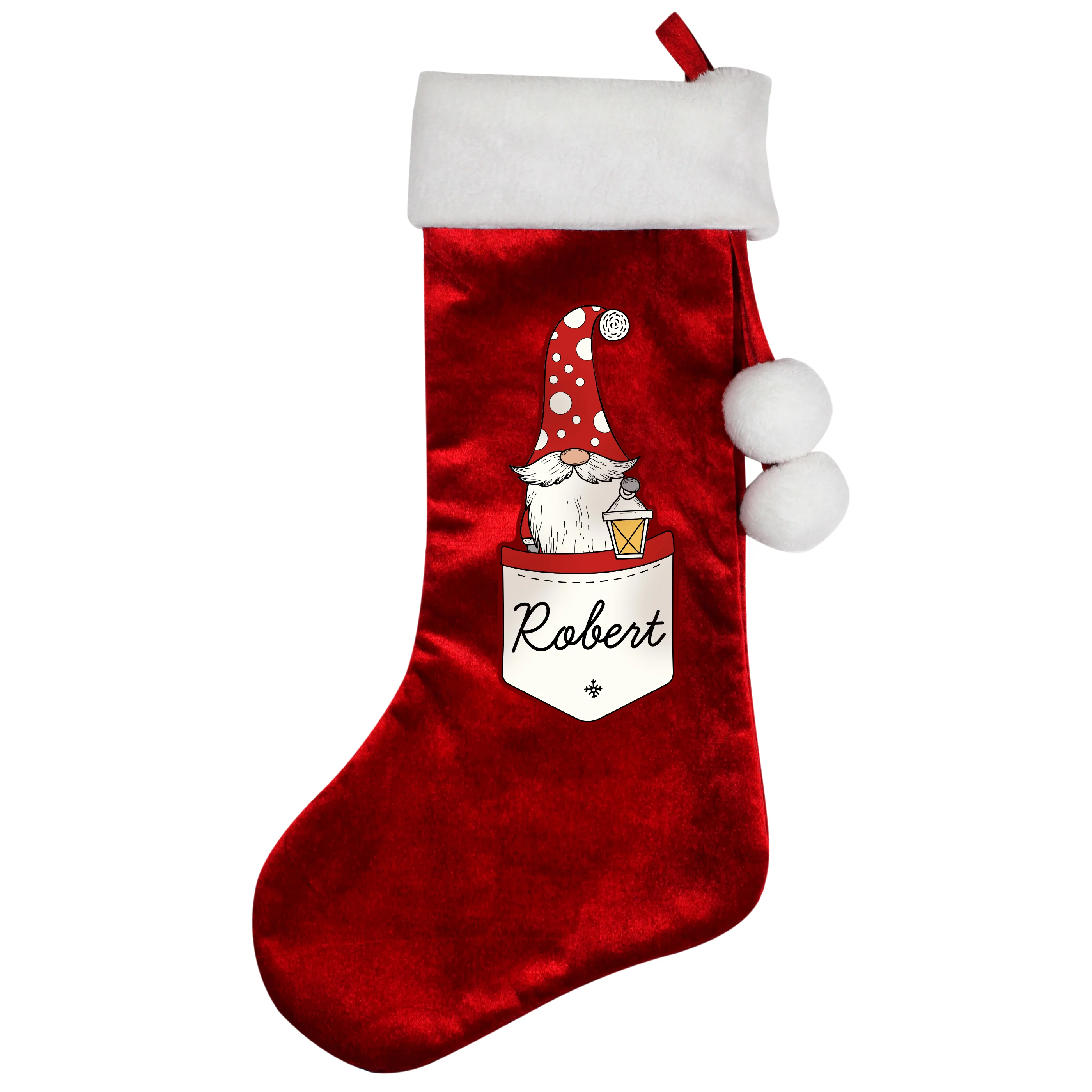 Personalised Gonk Family Red Christmas Stocking- Male - Image 5