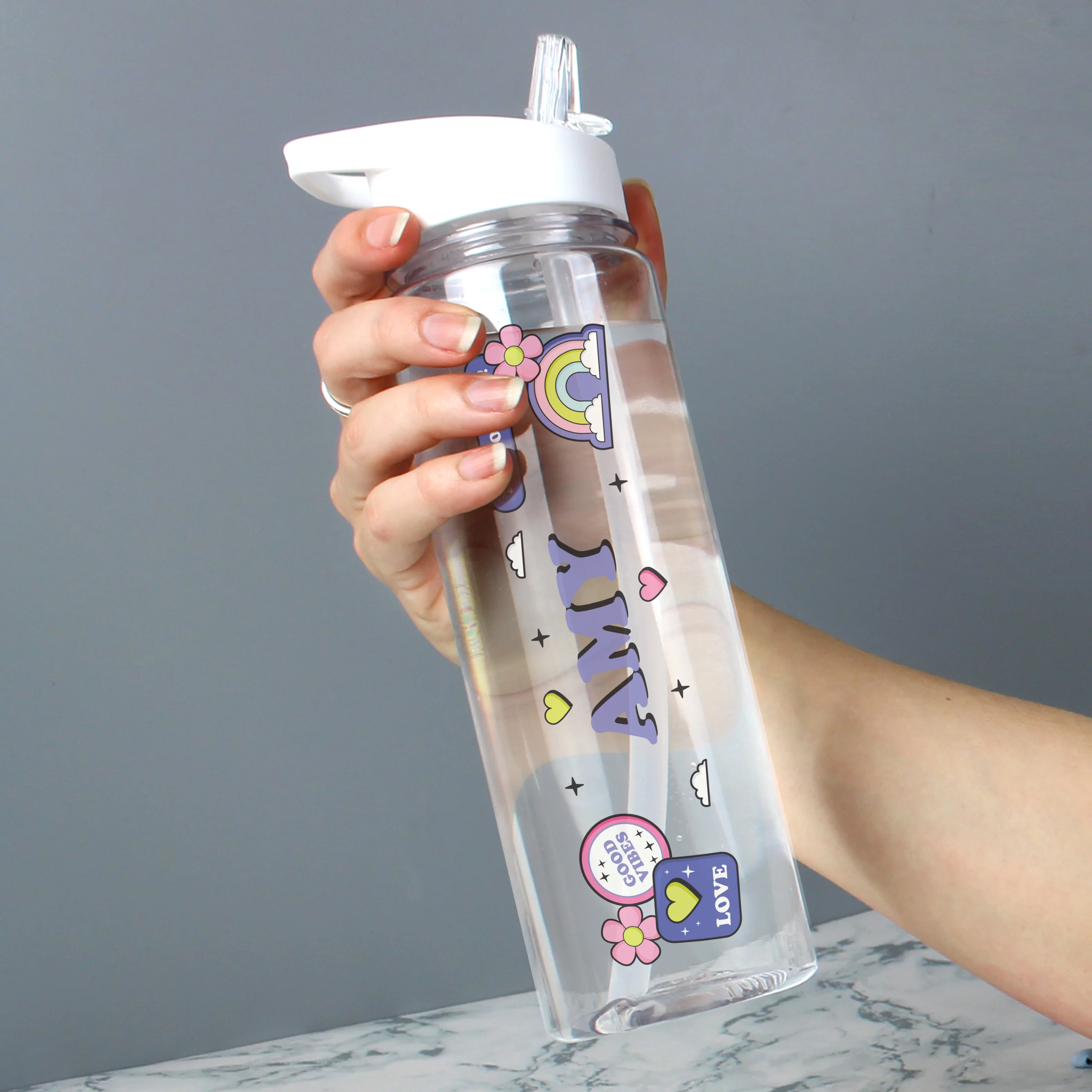 Personalised Good Vibes Water Bottle - Image 2