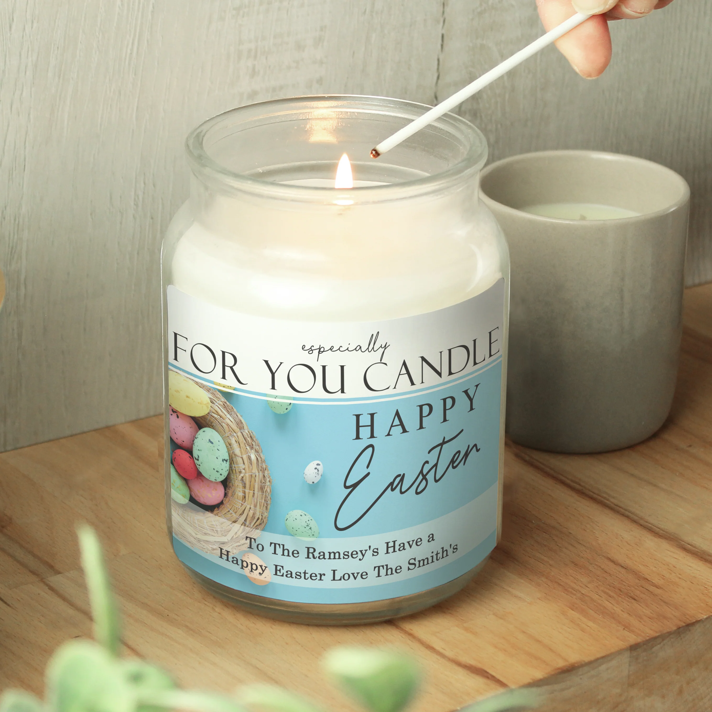 Personalised Happy Easter Large Scented Candle Jar - Image 3