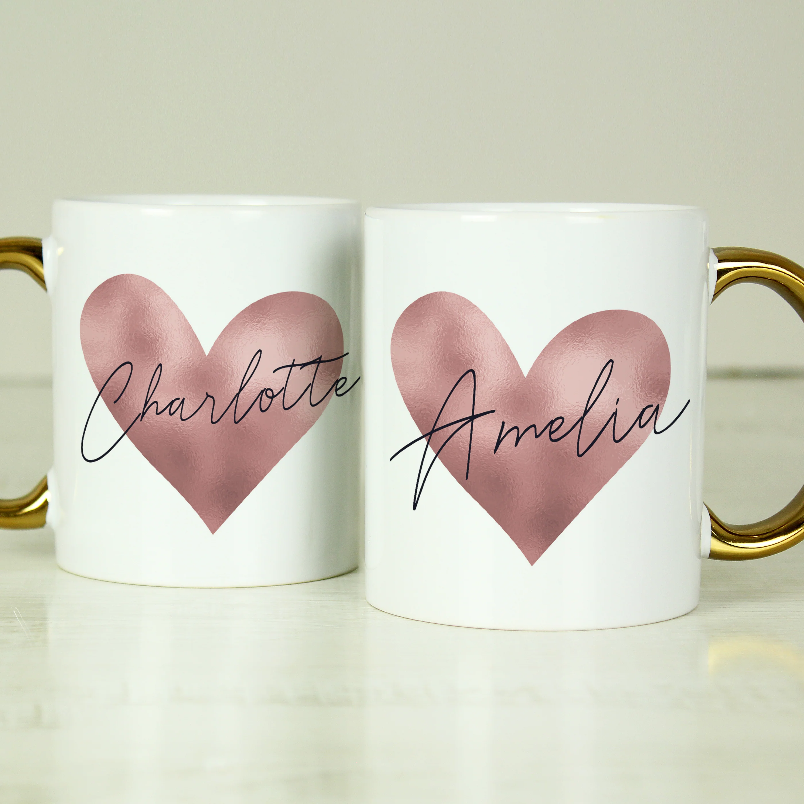 Personalised Heart Gold Handled Mug - Image 7