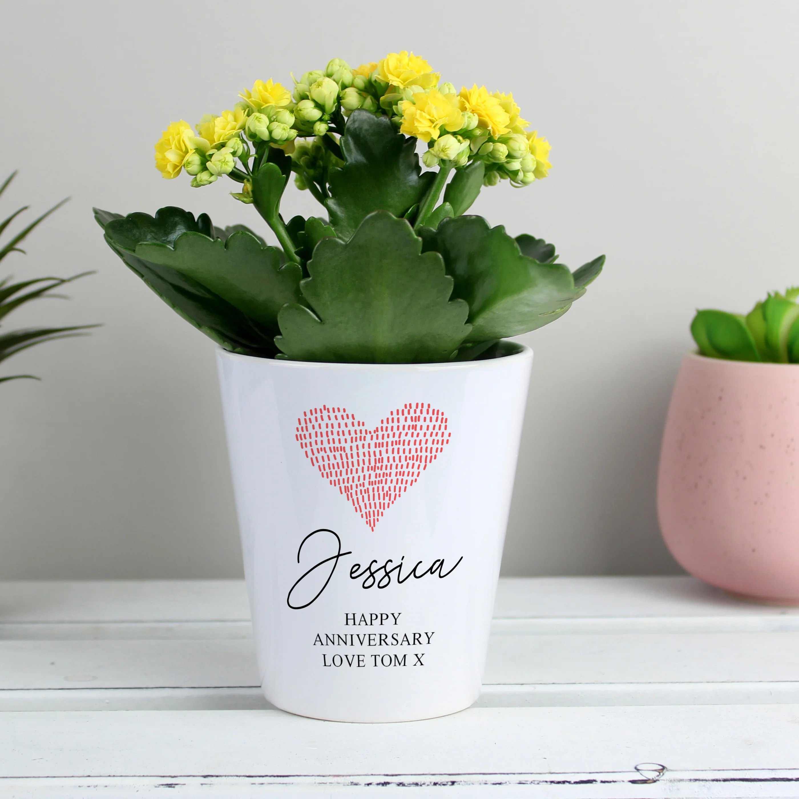 Personalised Heart Plant Pot - Image 3