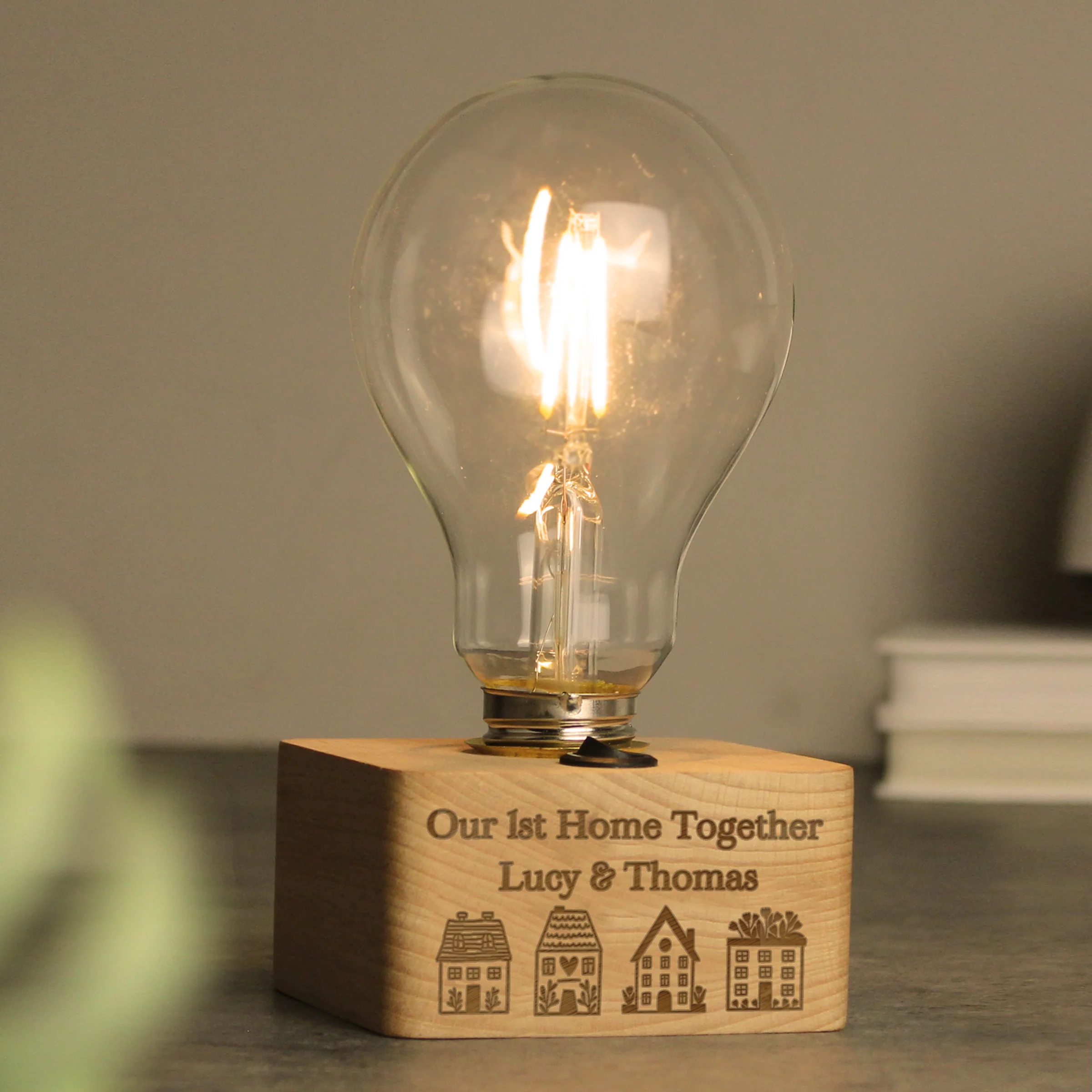 Personalised Home Wooden Bulb Light - Image 3