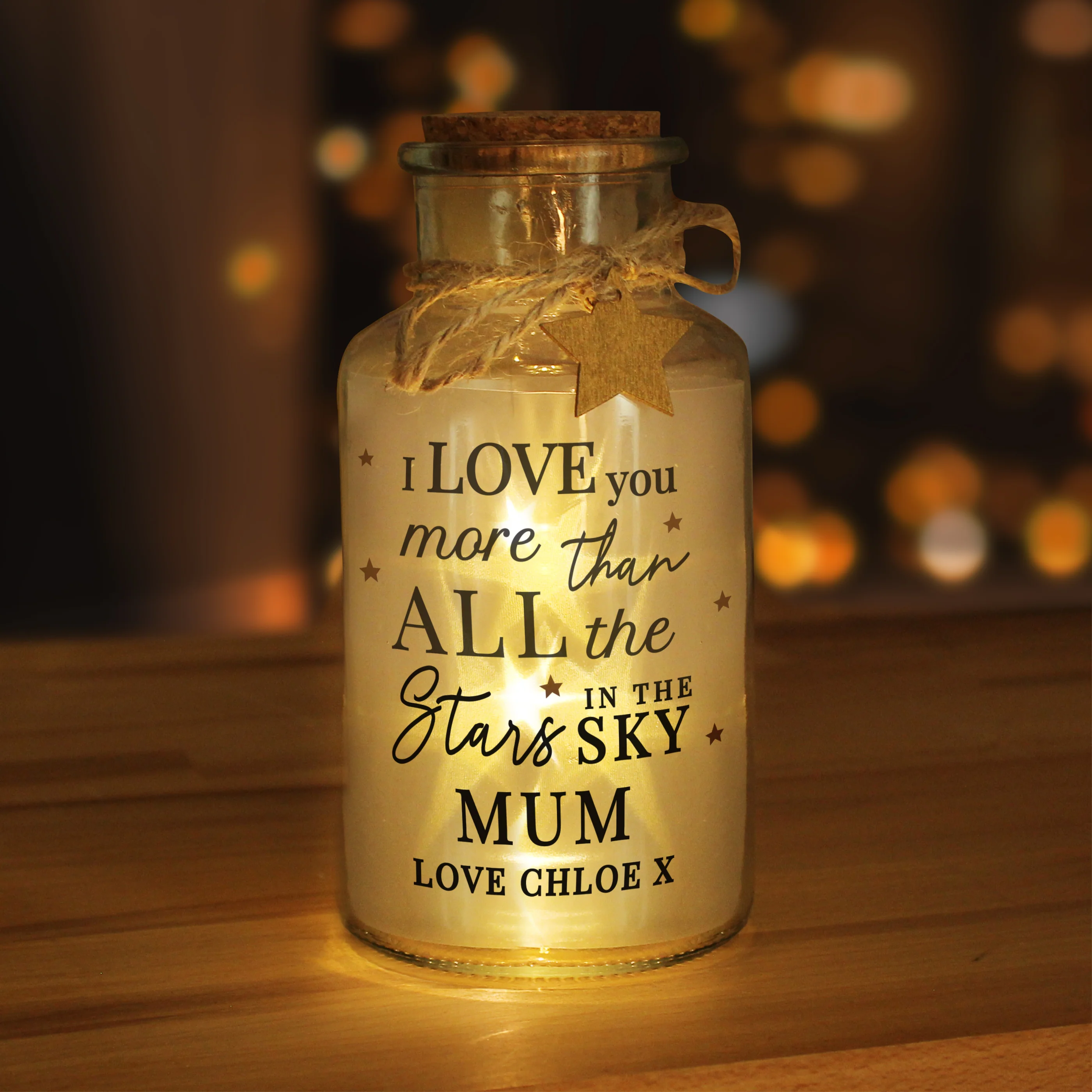 Personalised I Love You More... LED Glass Jar - Image 4