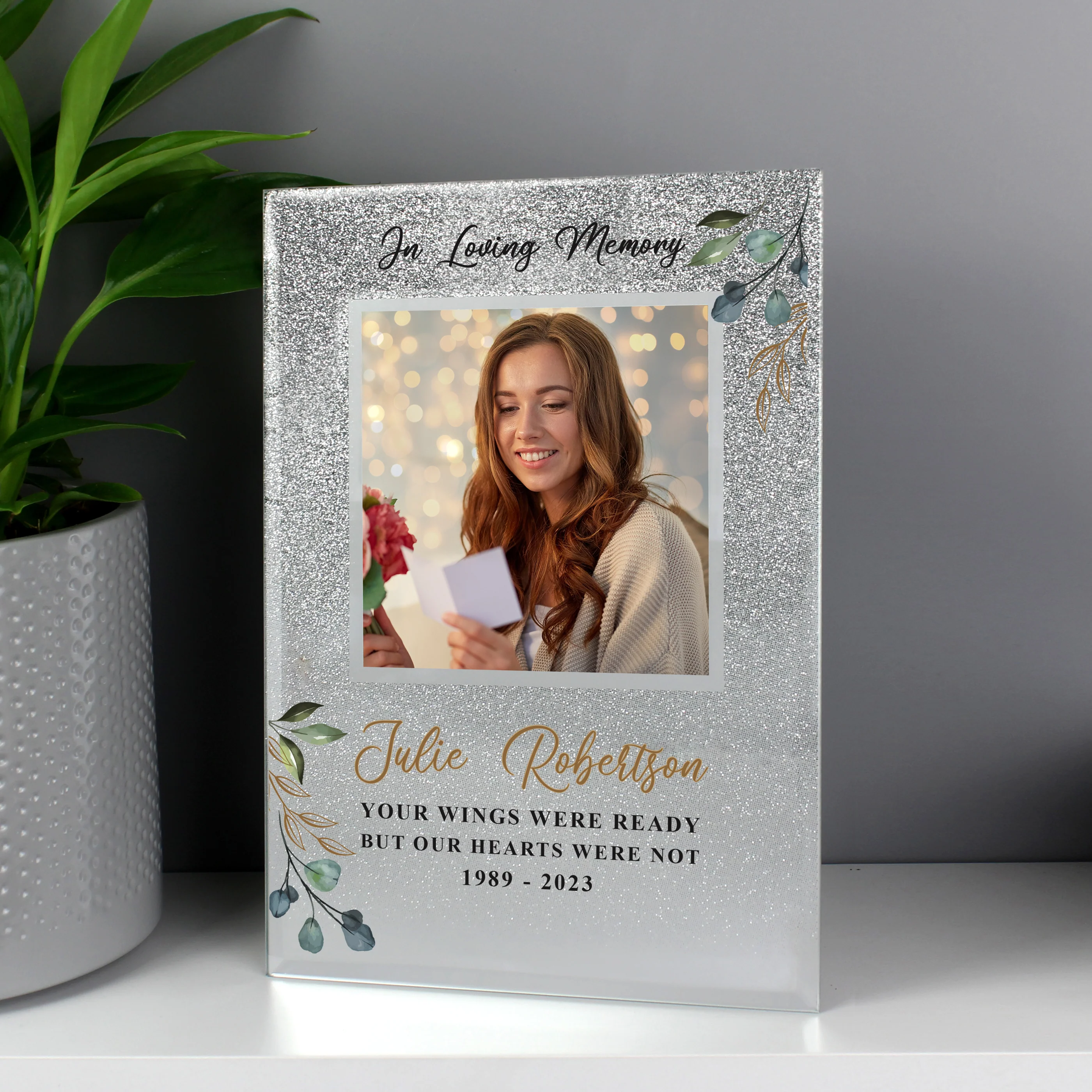 Personalised In Loving Memory 4x4 Glitter Frame - Image 2
