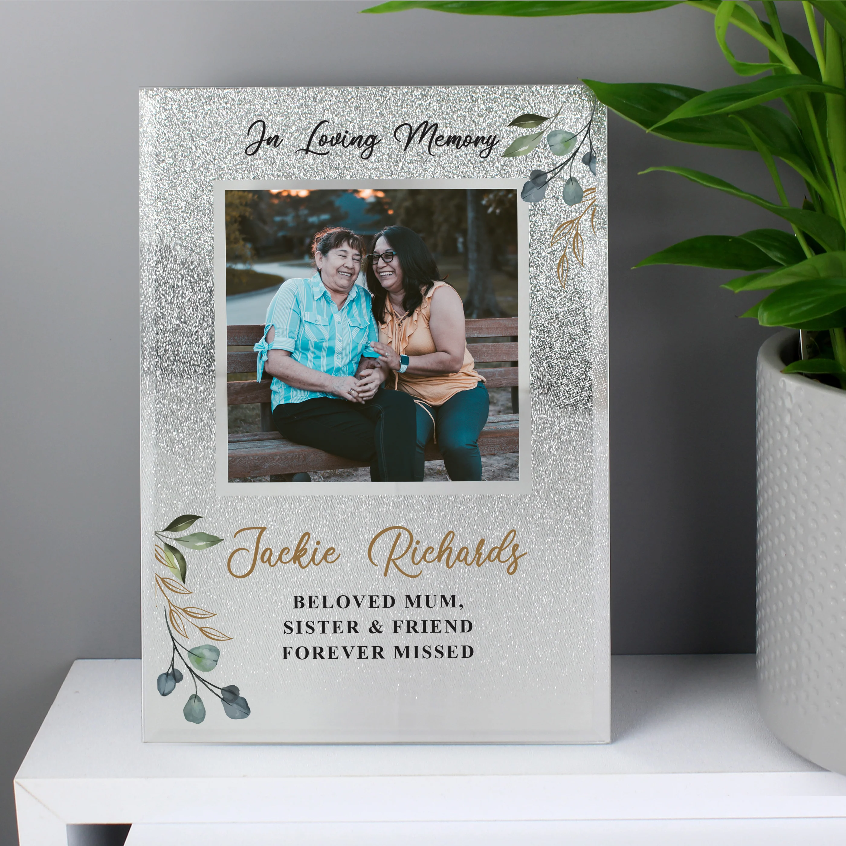 Personalised In Loving Memory 4x4 Glitter Frame - Image 4