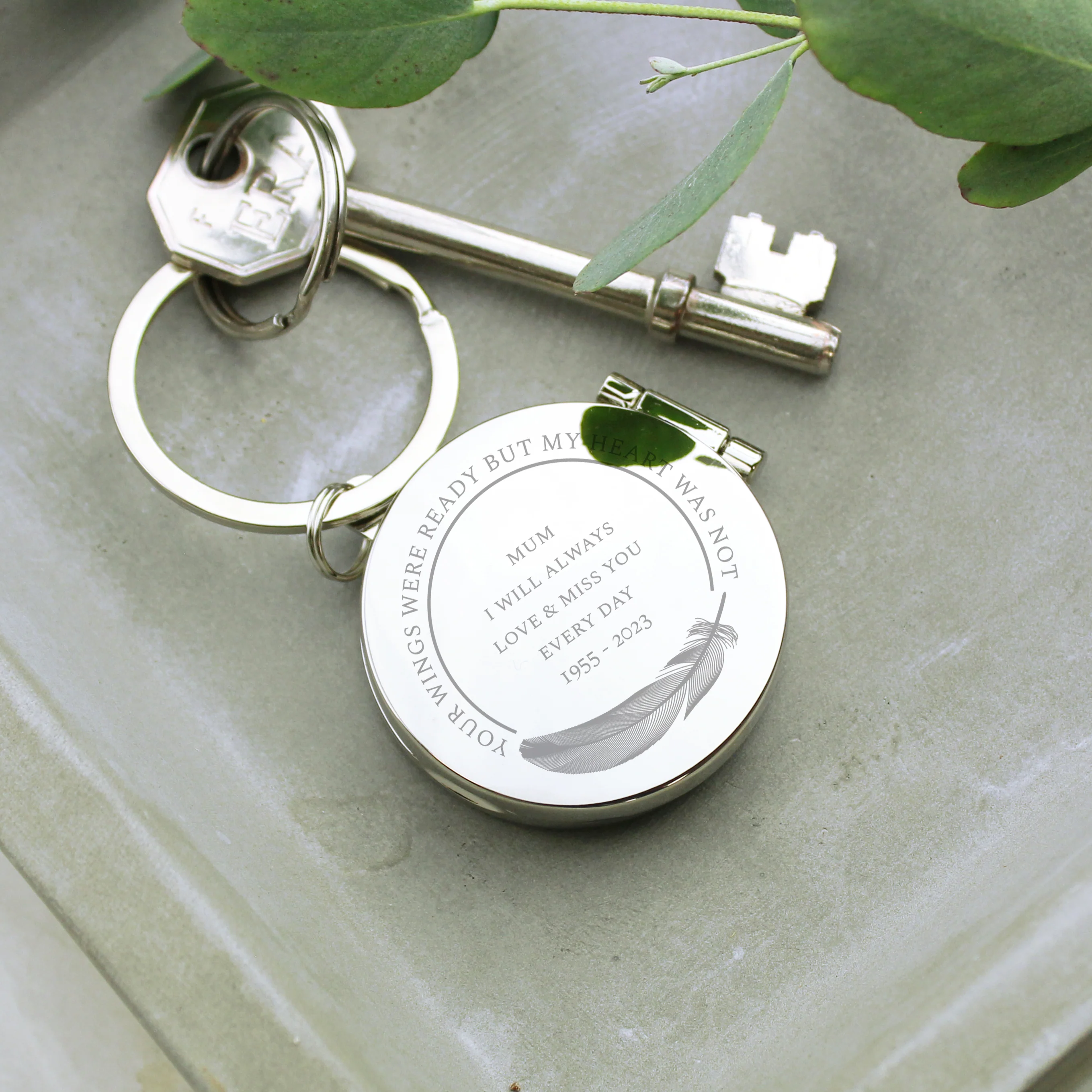 Personalised In Loving Memory Round Photo Keyring - Image 2