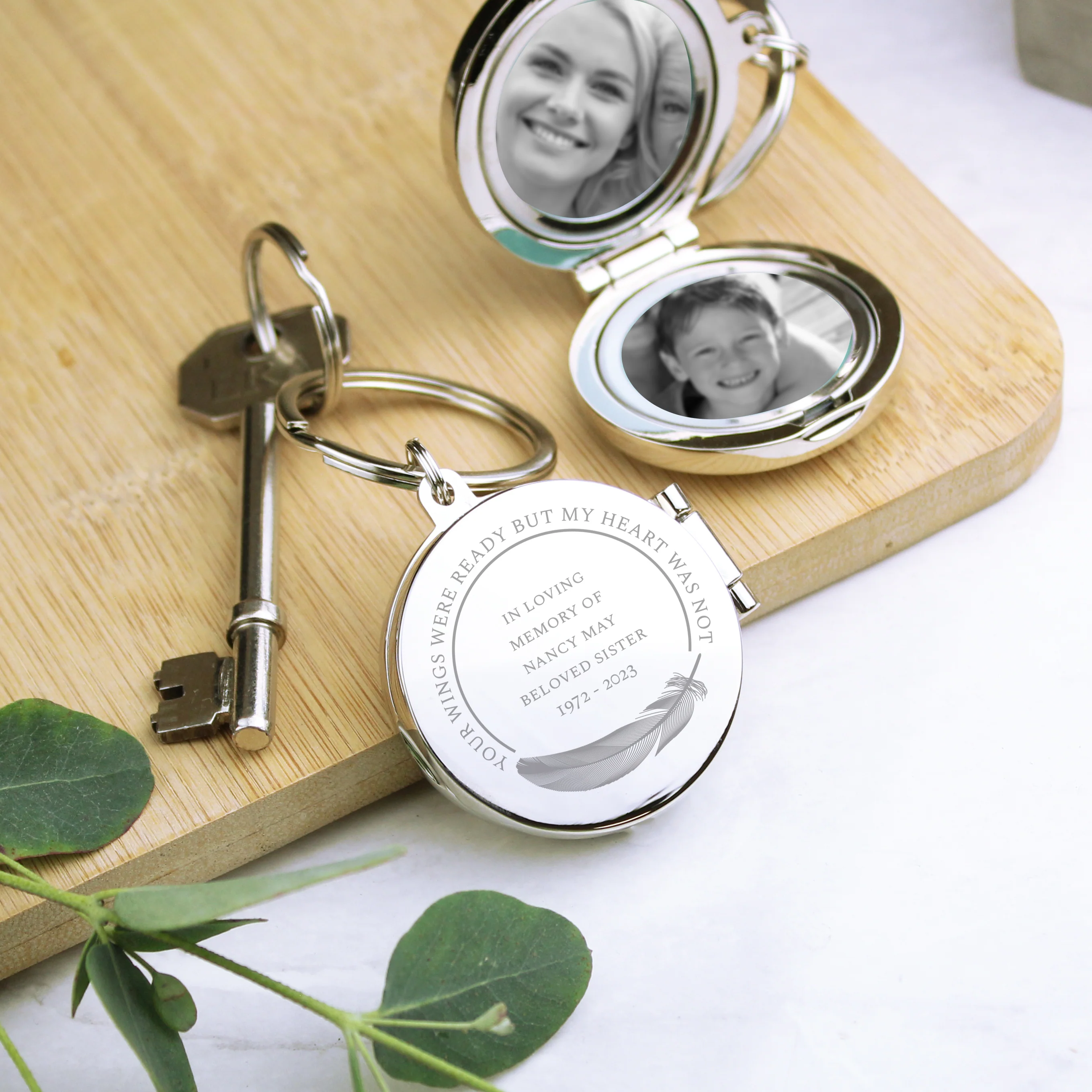 Personalised In Loving Memory Round Photo Keyring - Image 4