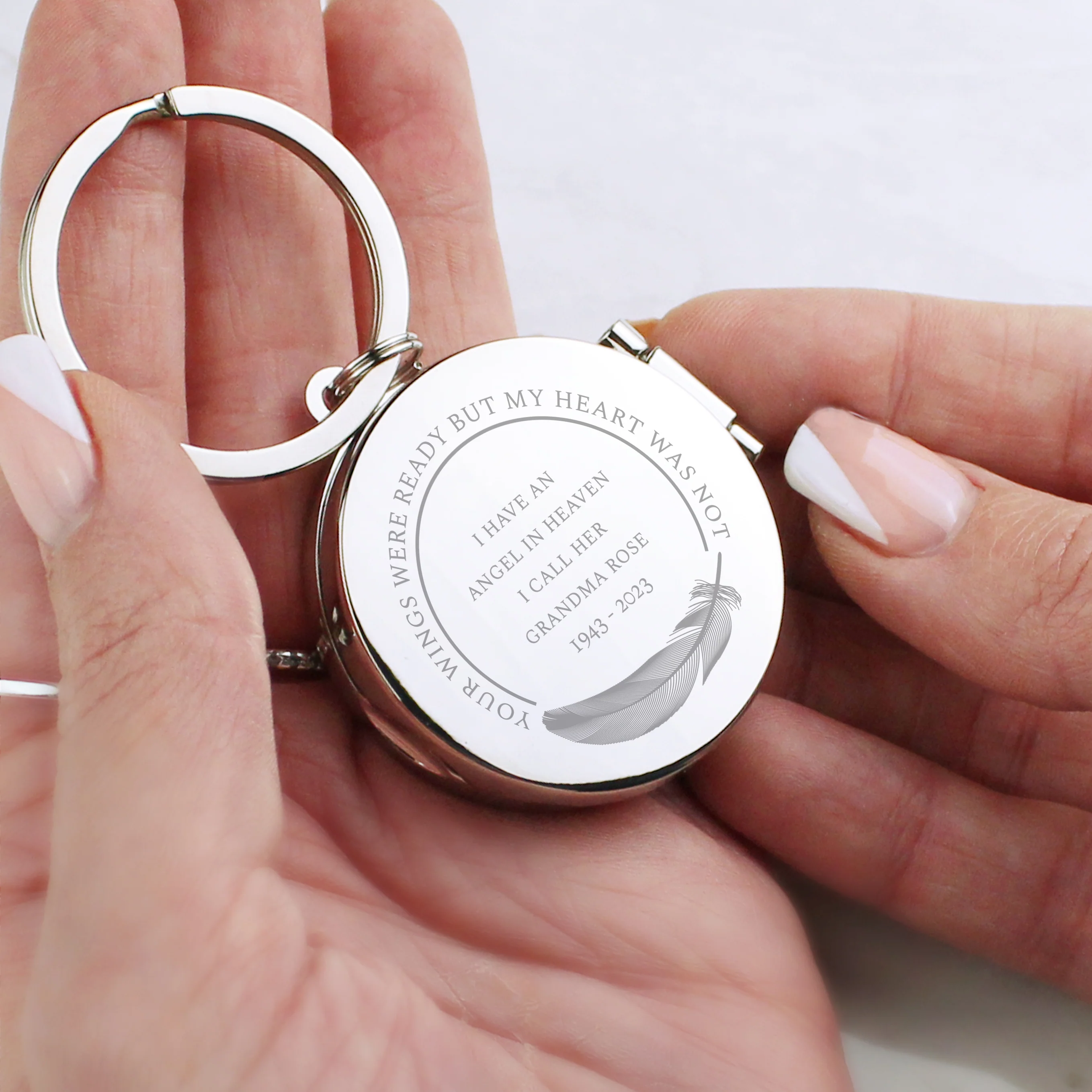 Personalised In Loving Memory Round Photo Keyring - Image 7