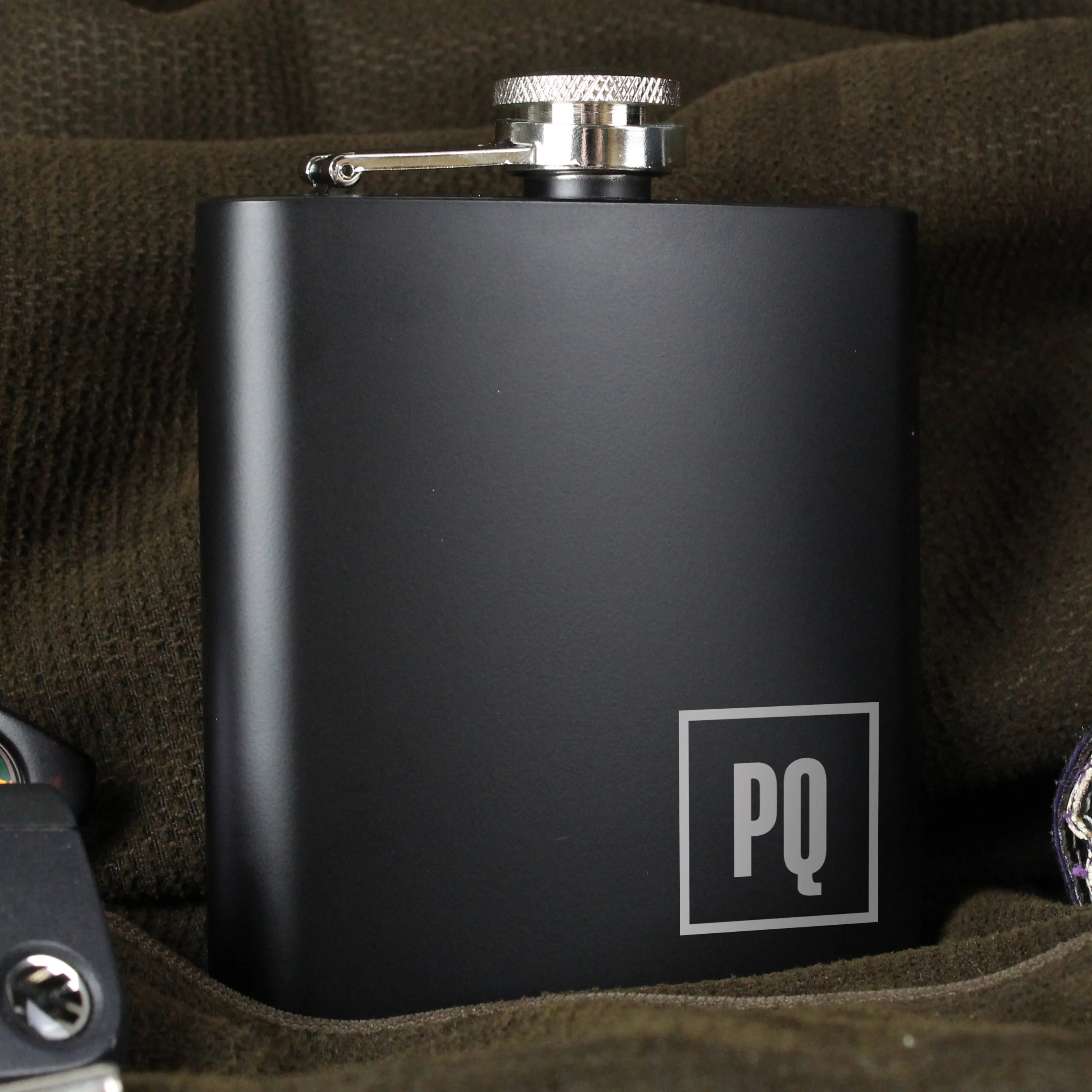 Personalised Initials Black Hip Flask - Image 7