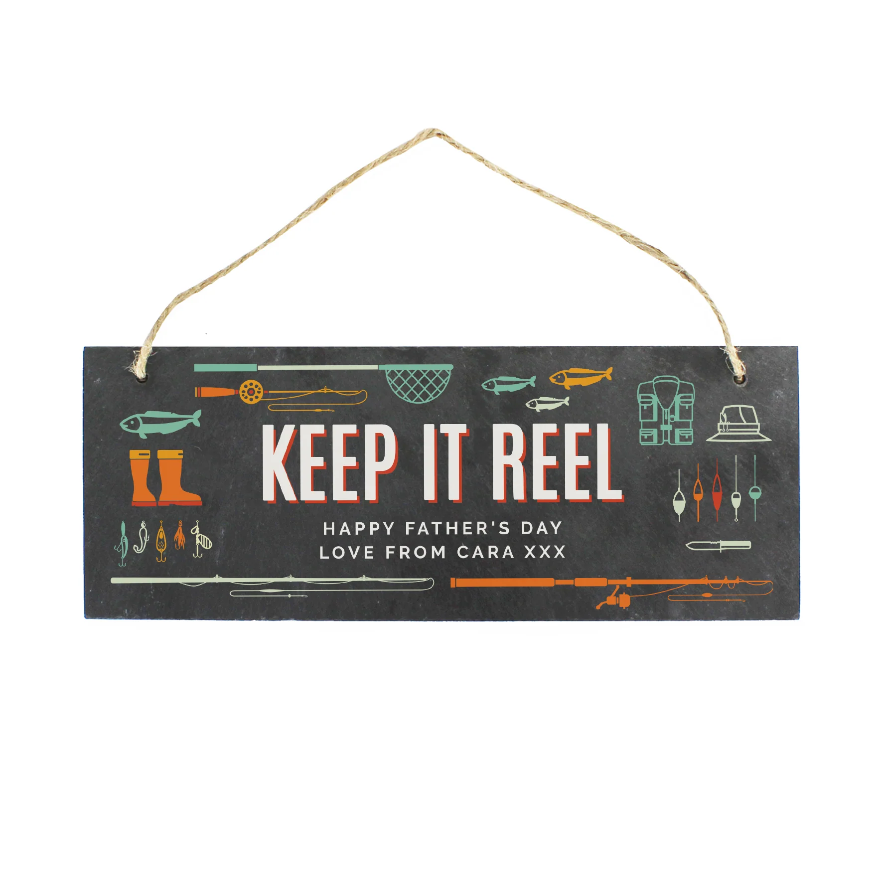 Personalised "Keep It Reel" Printed Hanging Slate Plaque - Image 2