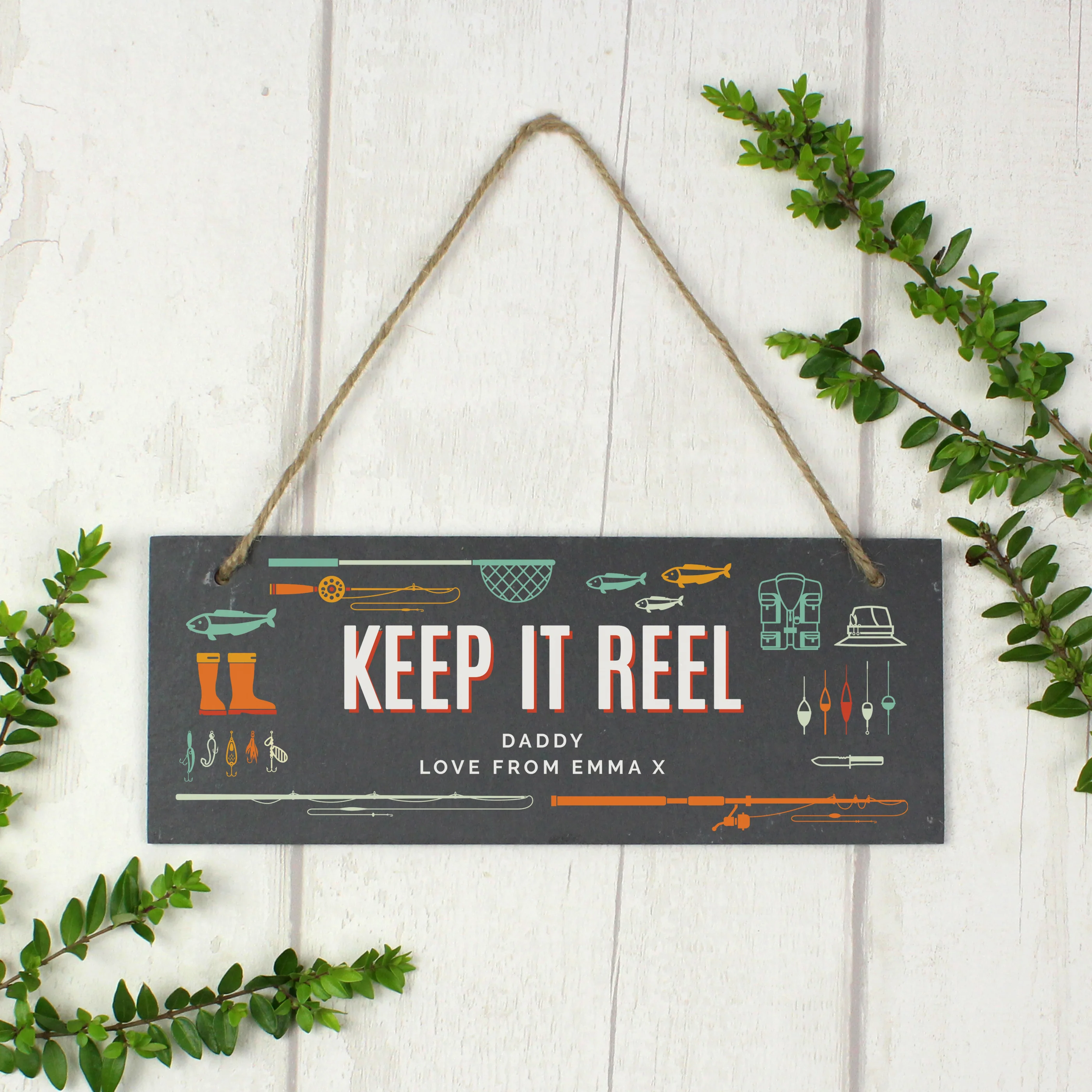 Personalised "Keep It Reel" Printed Hanging Slate Plaque - Image 5