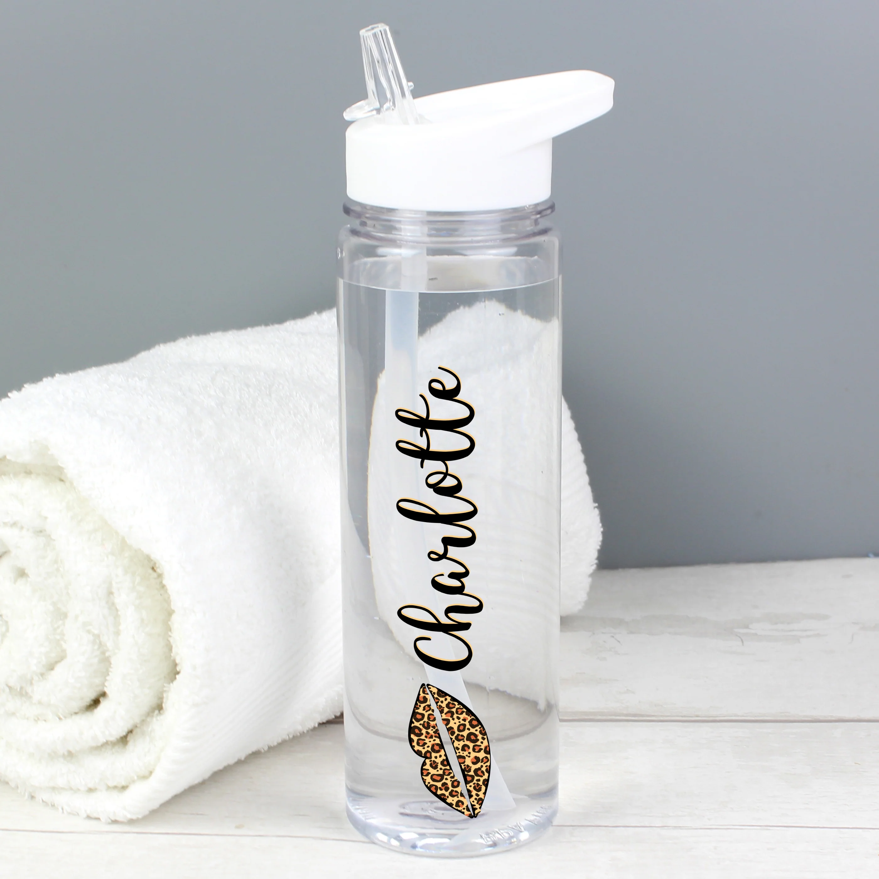 Personalised Leopard Lips Water Bottle - Image 6