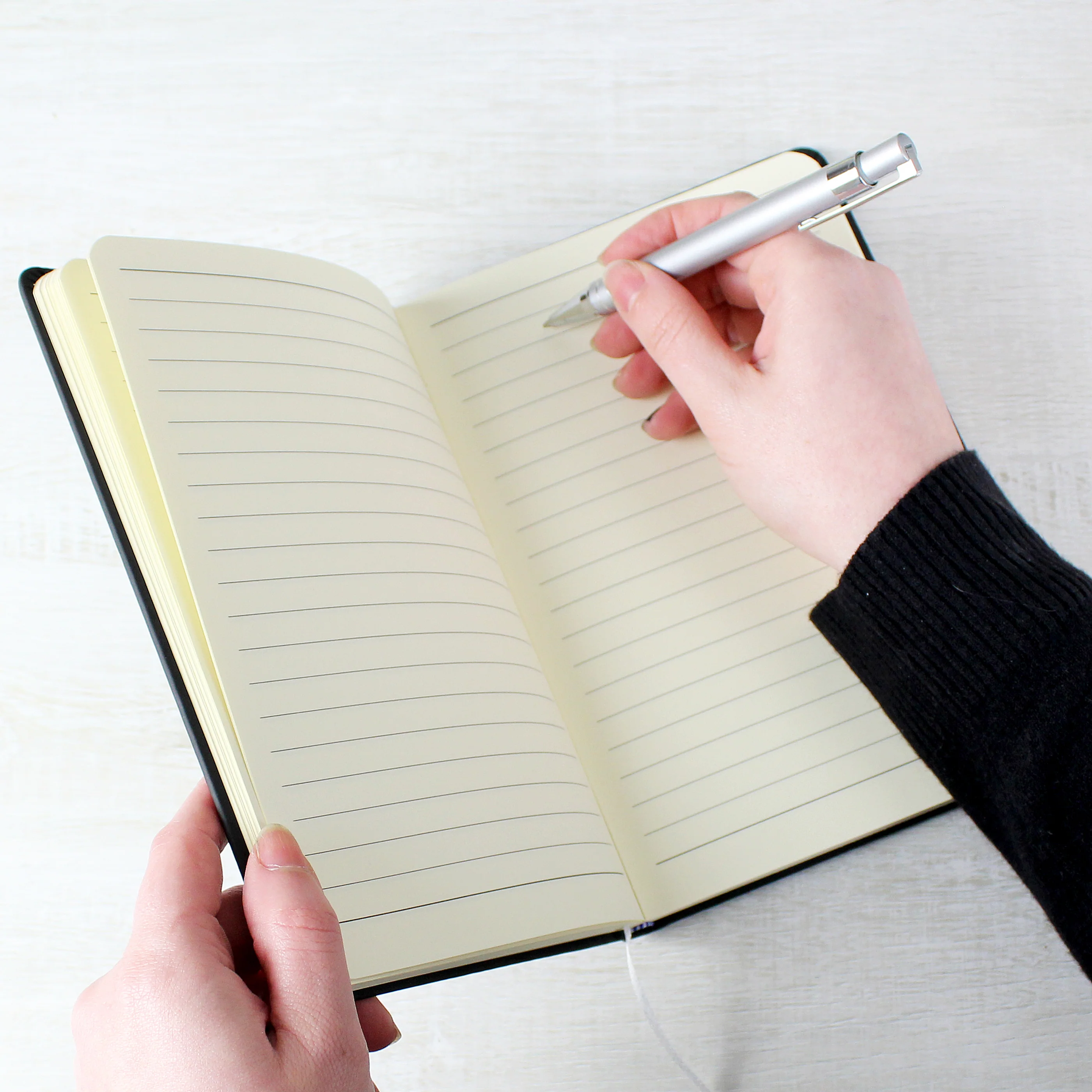 Personalised Leopard Print Black Hardback Notebook - Image 6