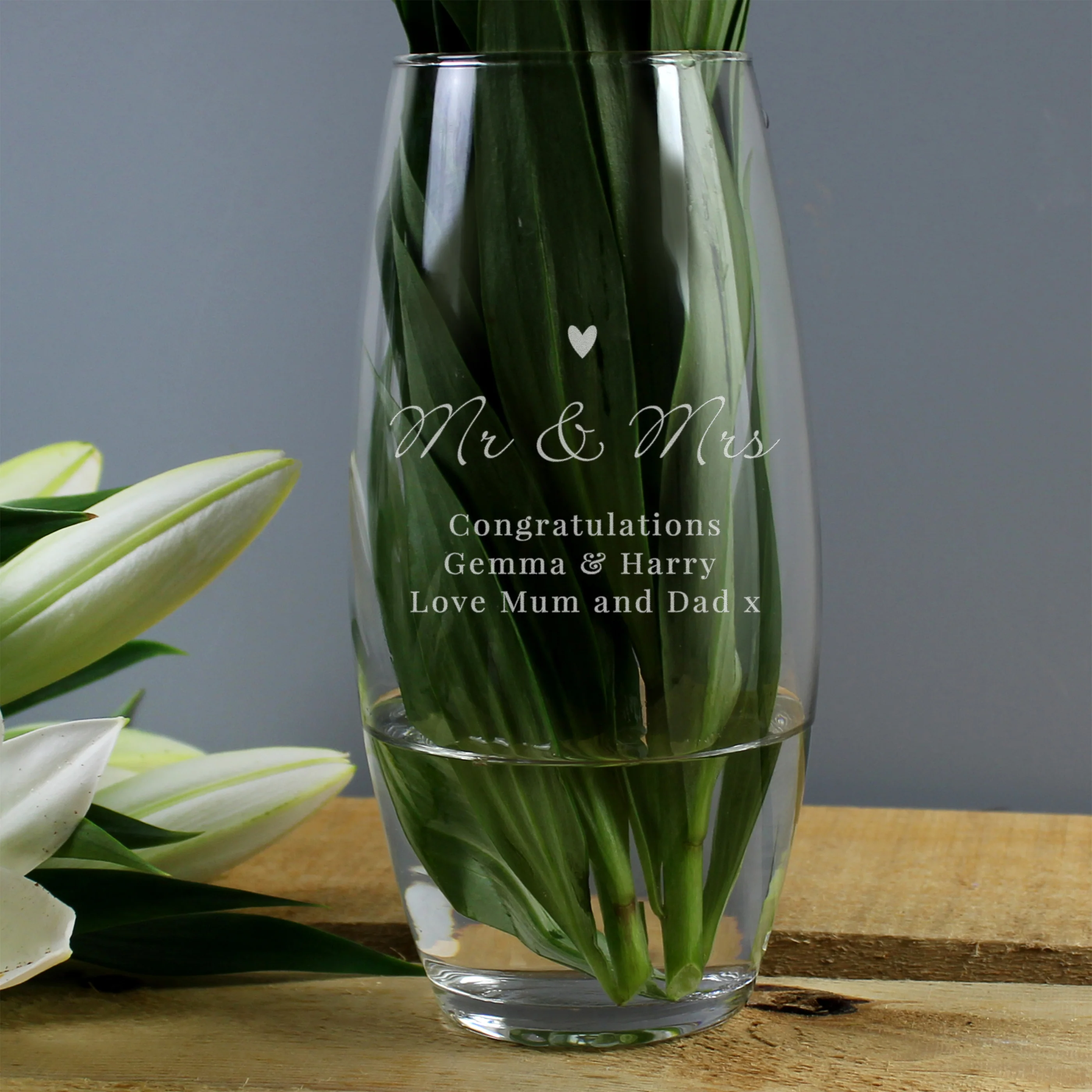 Personalised Love Heart Bullet Vase - Image 2